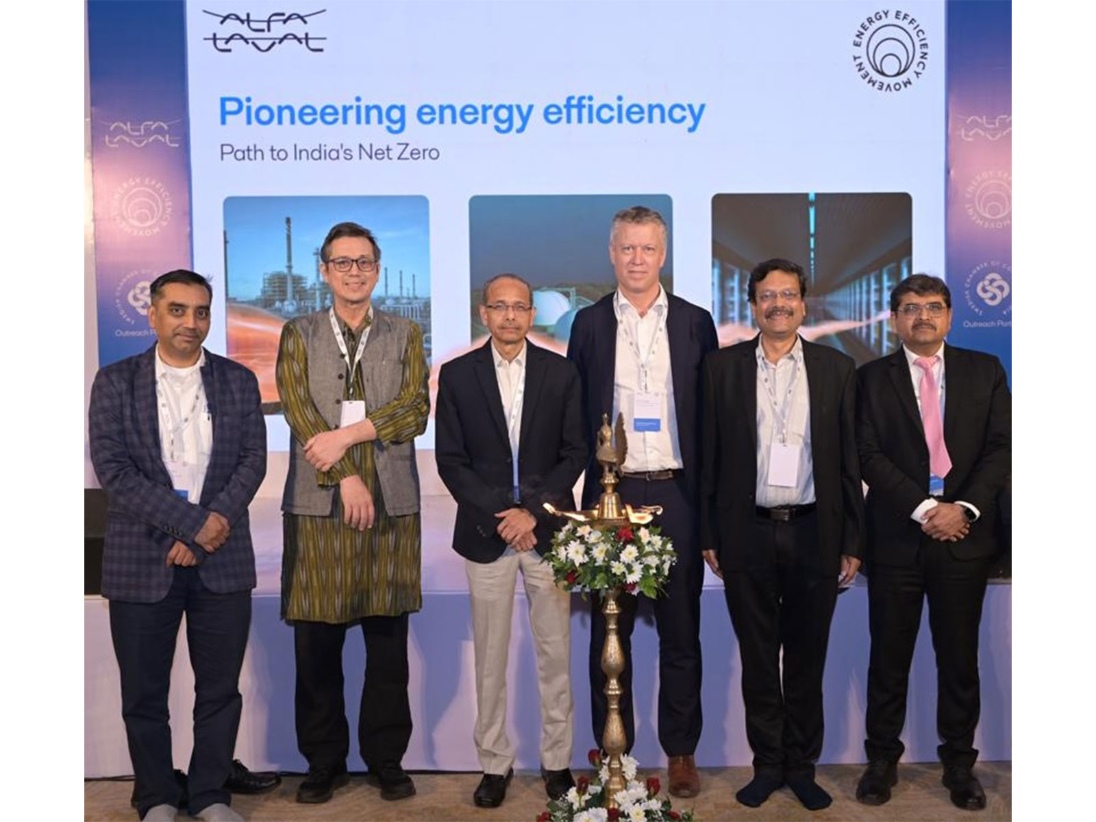  Dr.Pramod Kumar, IISc; Sven Ostberg, Consul General Sweden; Dr.Ashish Lele, Dir NCL; Thomas Moller EVP Energy, Alfa Laval; Abhijit Ghorpade, Dir Climate, Maha Govt; S Suryawanshi, Alfa Laval