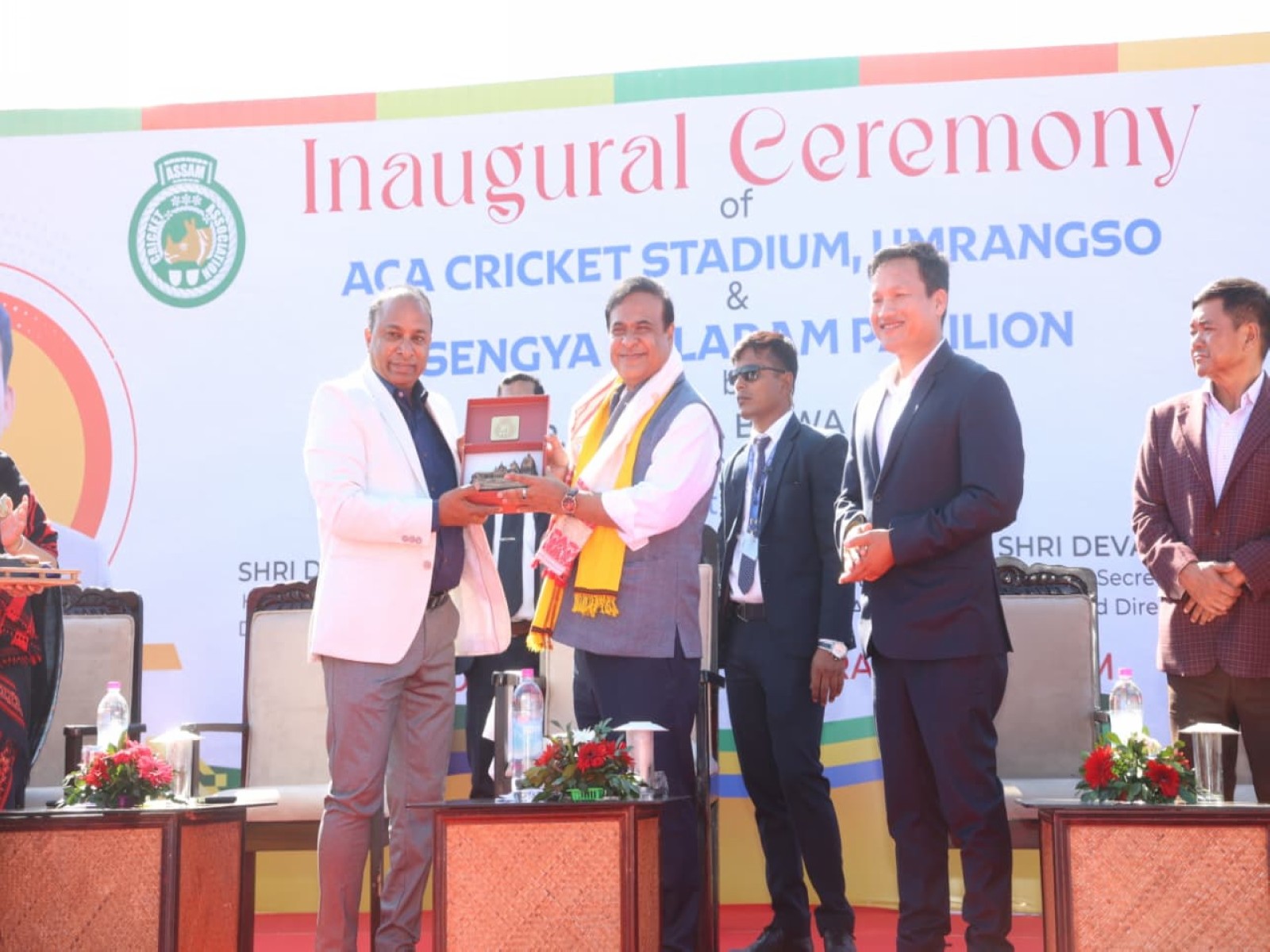 Assam CM  Himanta Biswa Sarma inaugurates state-of-the-art cricket stadium at Umrangso (Photo/ANI)