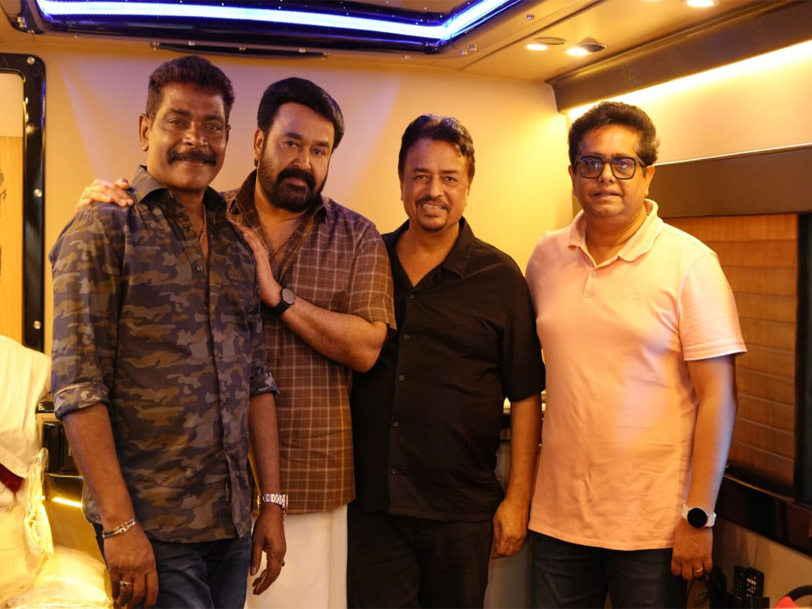 Antony Perumbavoor, Mohanlal, Kumar Mangat Pathak, Jeethu Joseph (Photo/Panorama Studios' team)