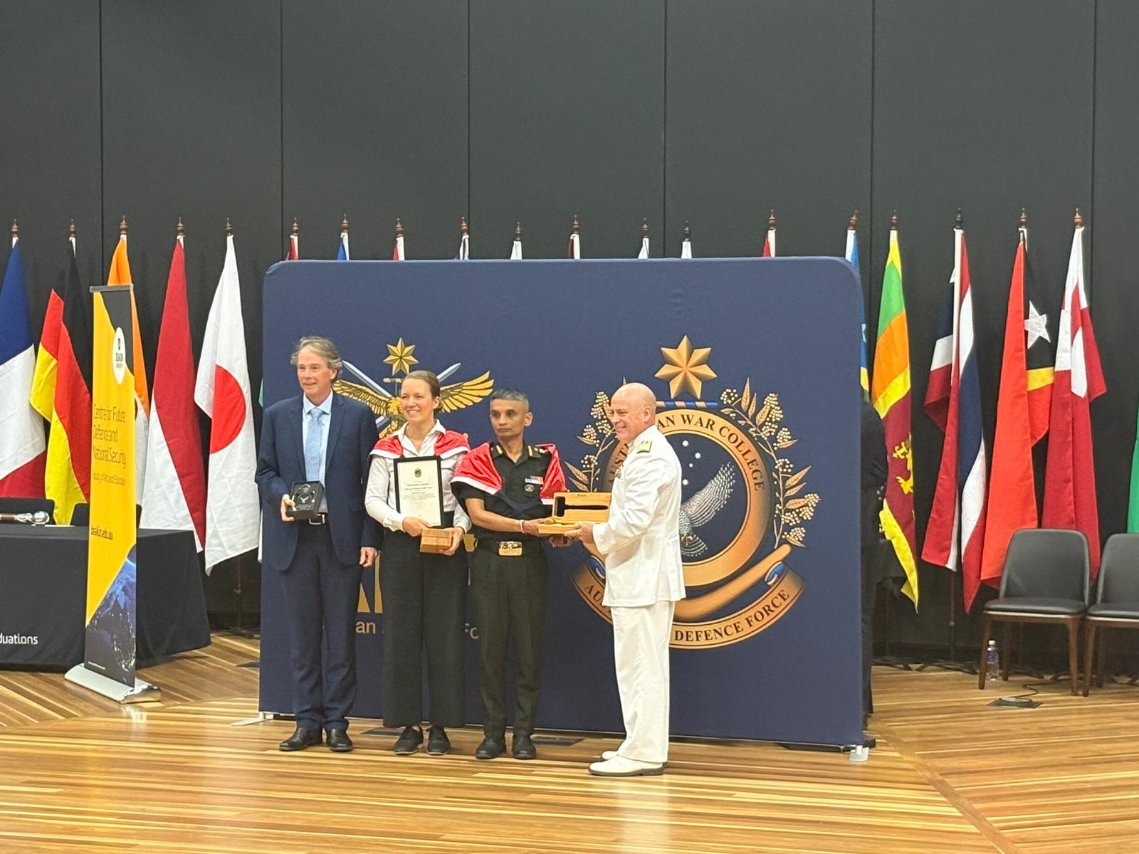 Col Prateek Roy receives Geddes Gavel Award (Photo/ X@HCICanberra)