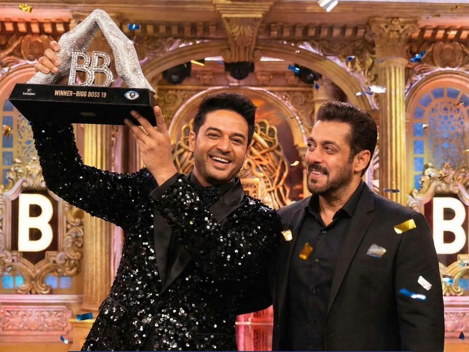 Gaurav Khanna lifts Bigg Boss 19 trophy (Photo/Jio PR)