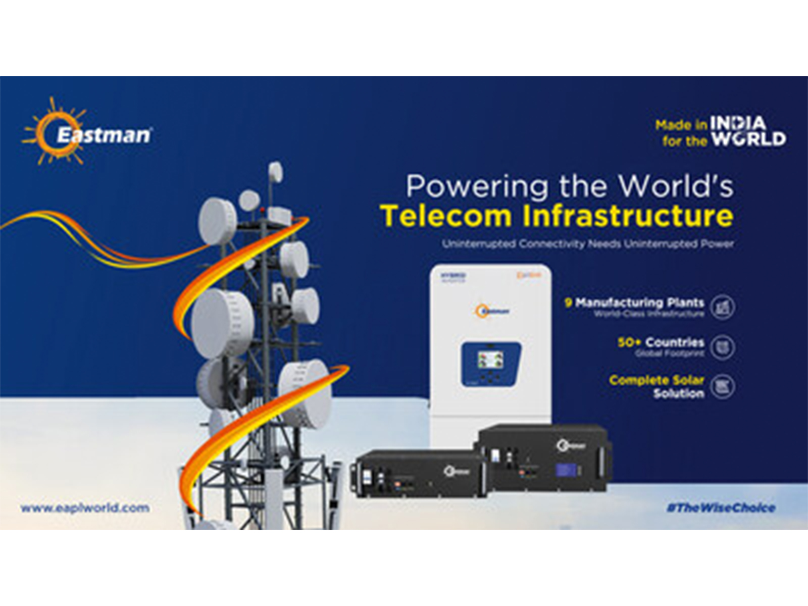 Powering telecom excellence: Eastman's latest Hybrid Inverters and Lithium Battery portfolio built for global, high-performance deployments.