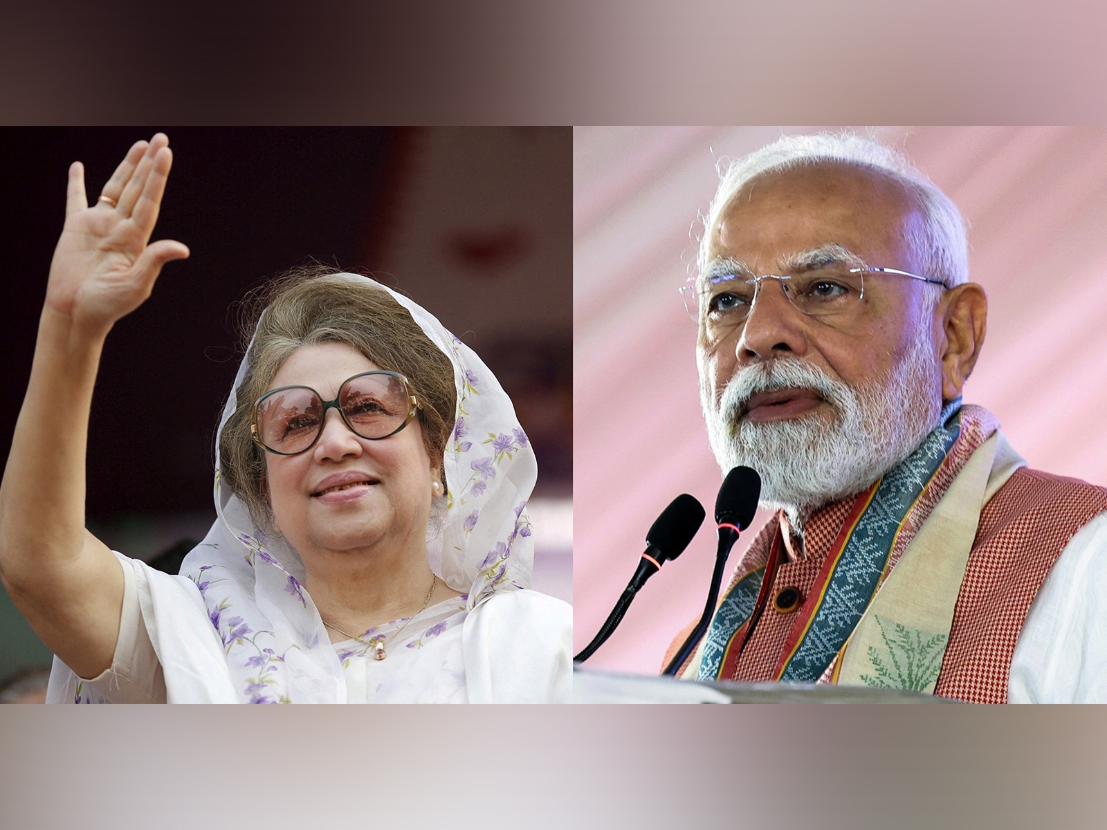 Prime Minister Narendra Modi (Photo/ANI) and Bangladesh's former Prime Minister Begum Khaleda Zia (Photo/Reuters)