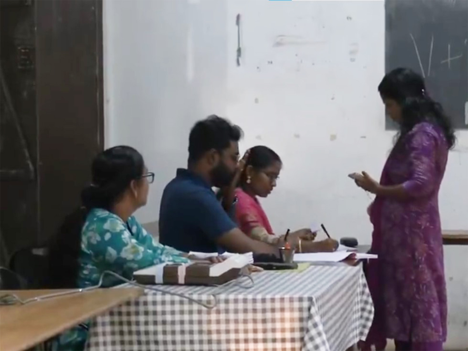 Visuals from a polling booth in Kochi (Photo/ANI)