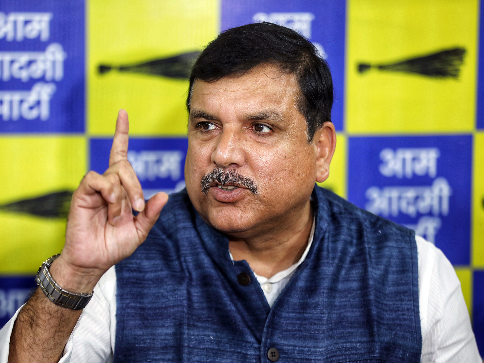 Aam Admi Party (AAP) Rajya Sabha MP Sanjay Singh (Photo/ANI)