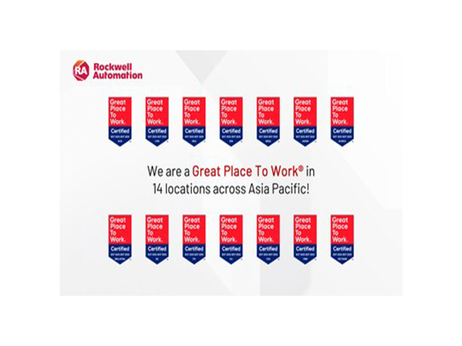 Rockwell Automation Asia Pacific Earns 2025 Great Place To Work Certification™