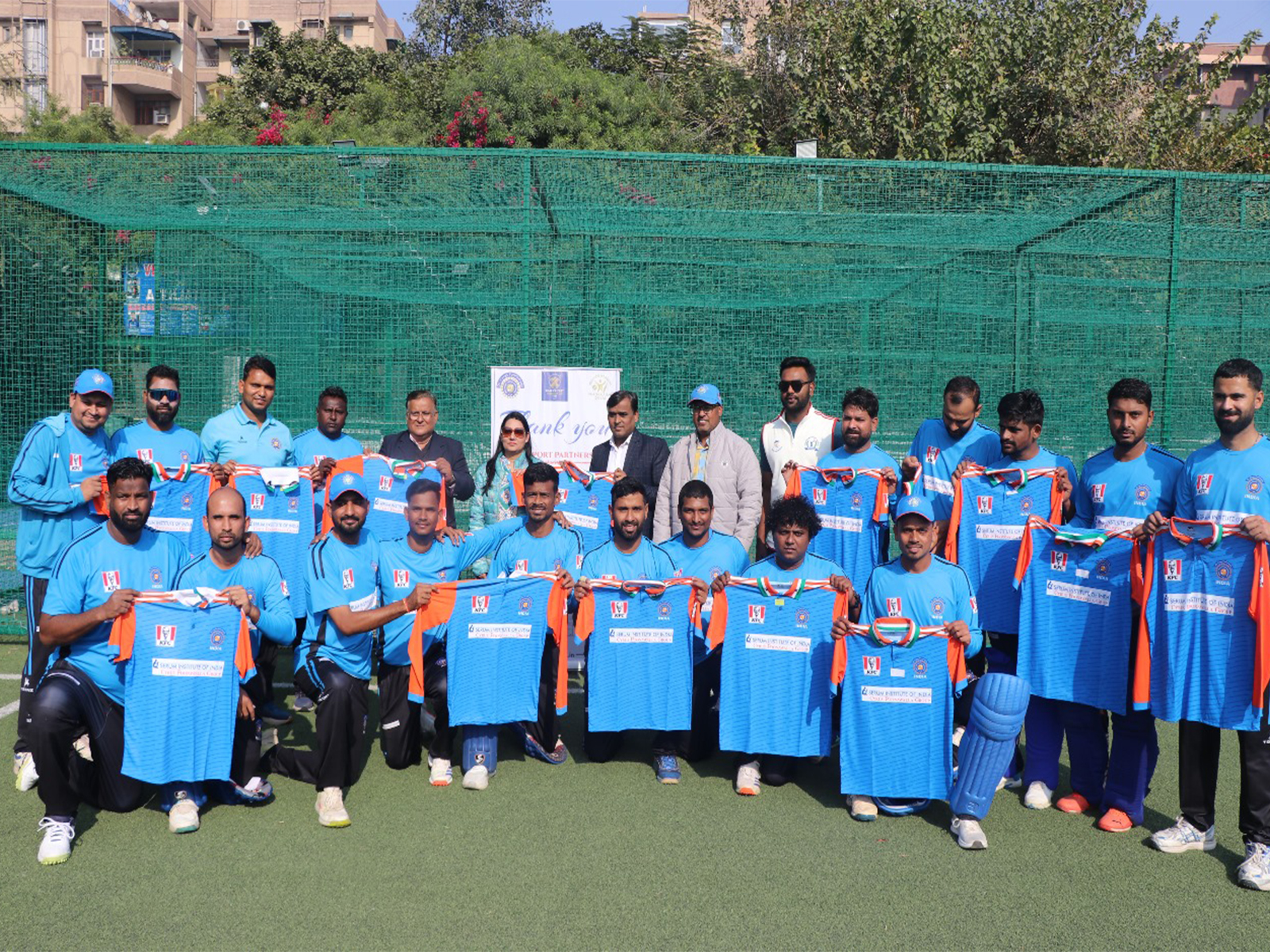 Indian Deaf Cricket Association unveiling Team India jersey for 3-match T20 Deaf cricket series (Image: IDCA media)