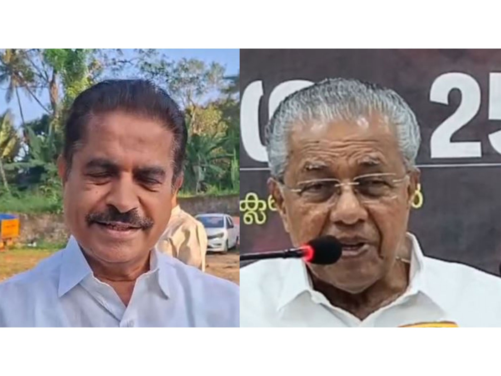 Congress MP Adoor Prakash (left) and Kerala Chief Minister Pinarayi Vijayan (Photo/ANI)