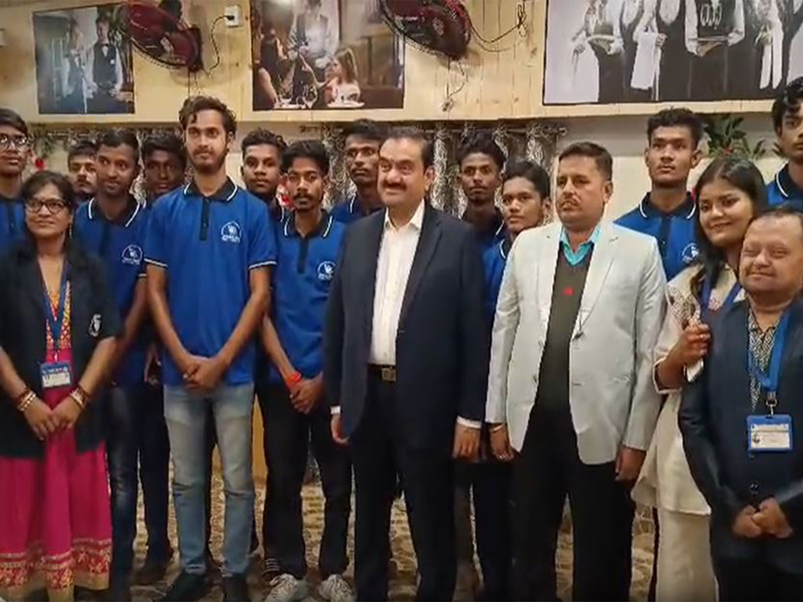 Adani Group Chairman Gautam Adani interacted with differently-abled children in Dhanbad school (Photo/ANI) 
