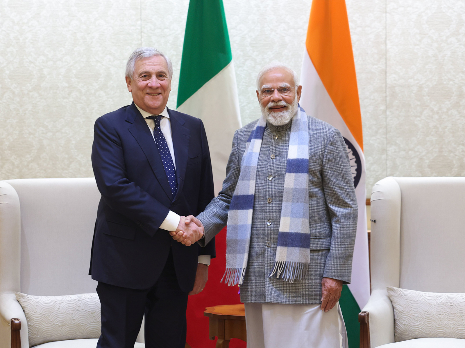 Prime Minister Narendra Modi meets Italy's Deputy Prime Minister Antonio Tajani in New Delhi. (Photo: X/@narendramodi)