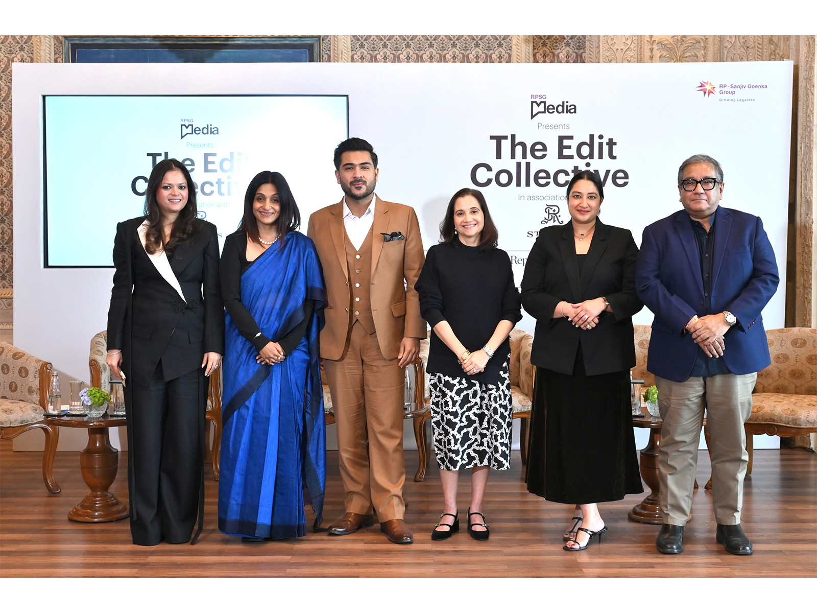 (L-R) Avarna Jain, Aindrila Mitra, Rahul Gangwani, Anupama Chopra, Meghna Sharma, Sourav Majumdar