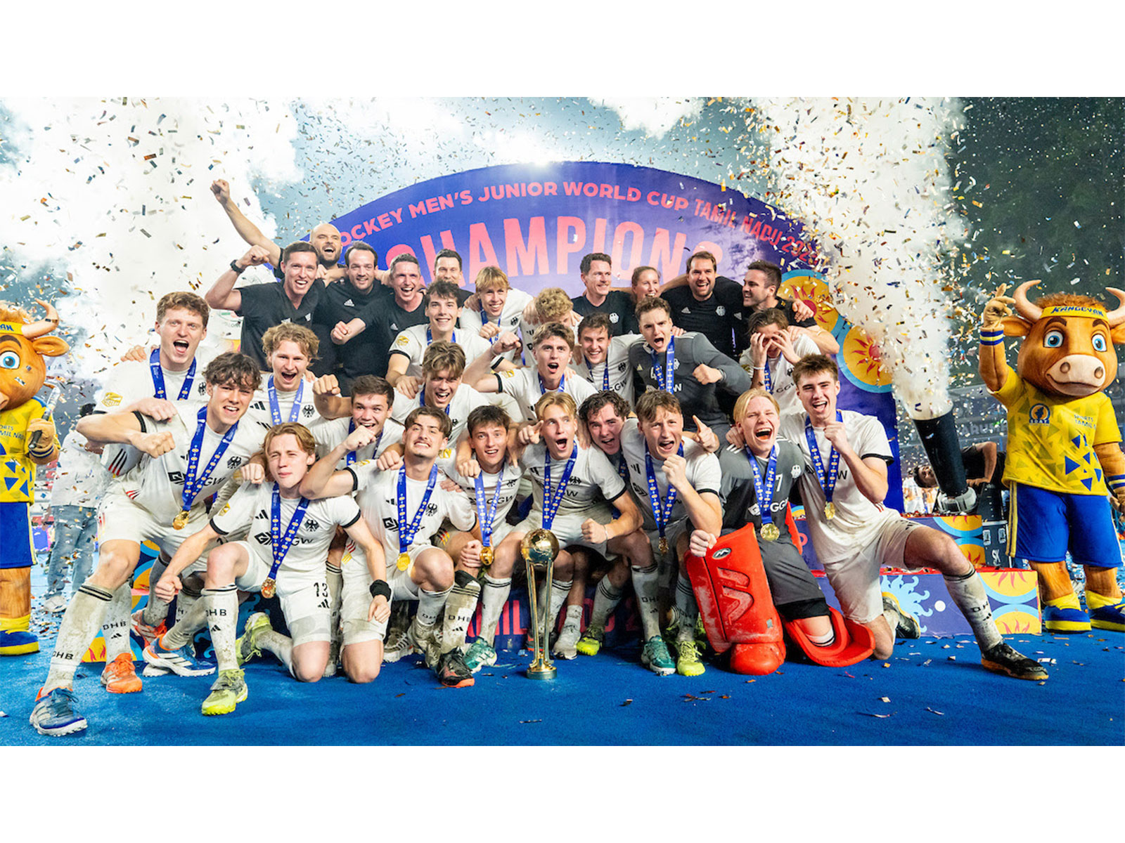 Germany team lifting the FIH Hockey Junior World Cup 2025 (Image: FIH)