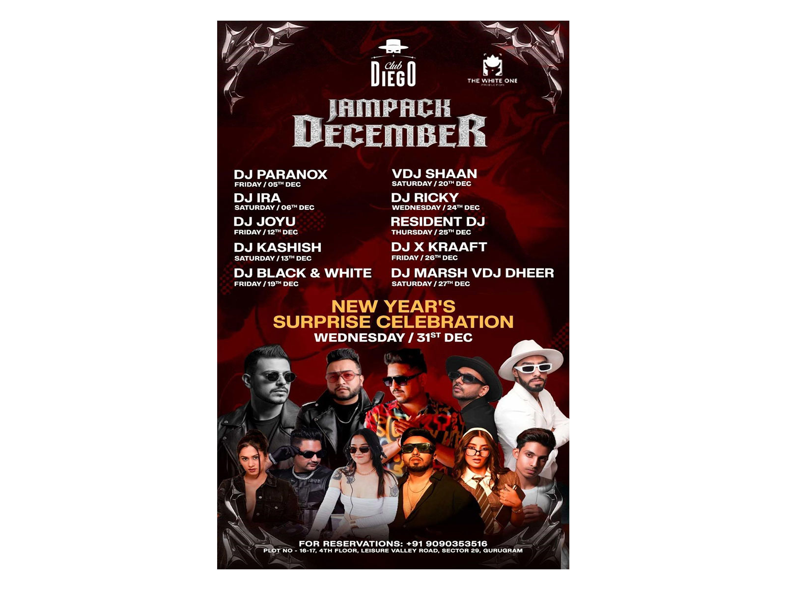 Club Diego, Gurugram Unveils Its Power-Packed 'Jampack December' Lineup, Culminating in the Biggest New Year's Eve Party of 2025