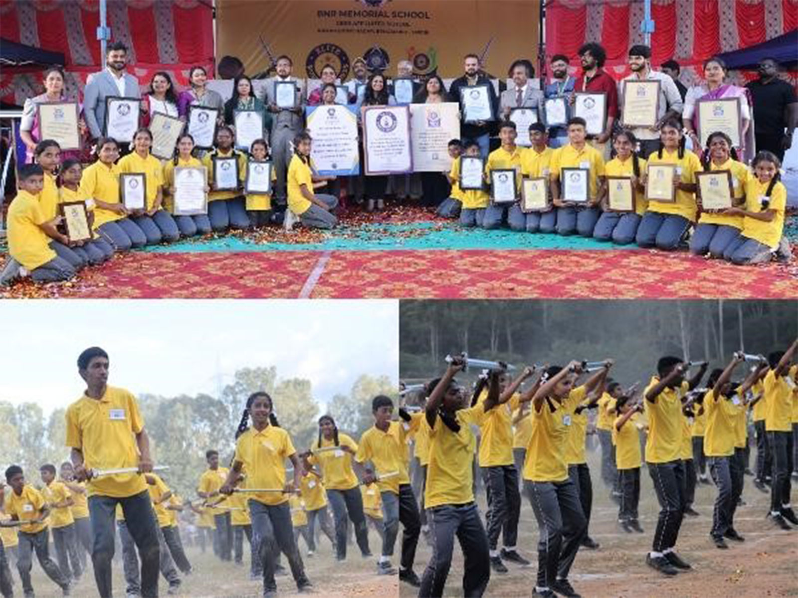 BNR Memorial School Creates Elite World Records in Karnataka's Traditional Sword Dance