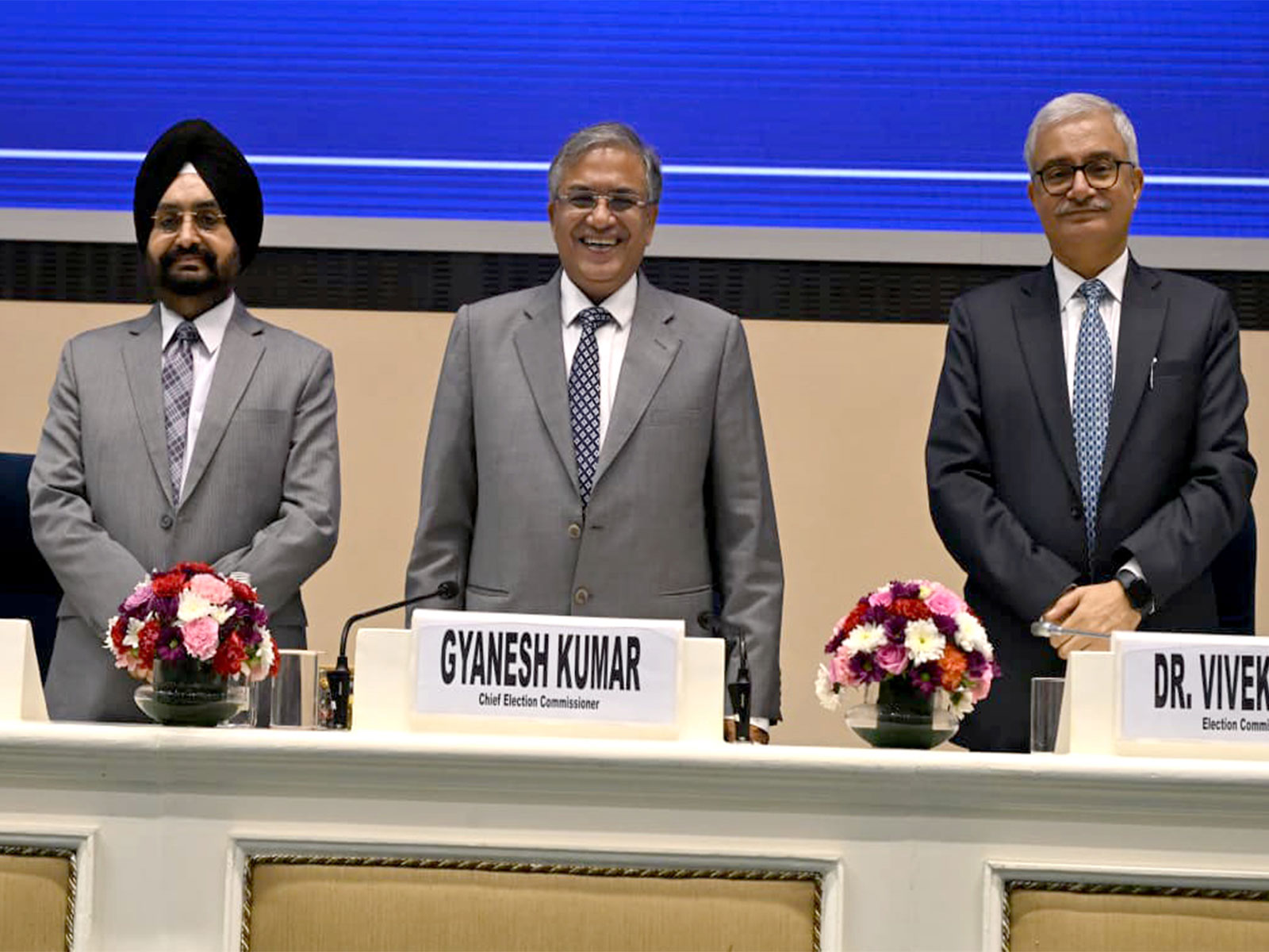 CEC Gyanesh Kumar and Election Commissioners Sukhbir Singh Sandhu and Vivek Joshi (Photo/ANI)