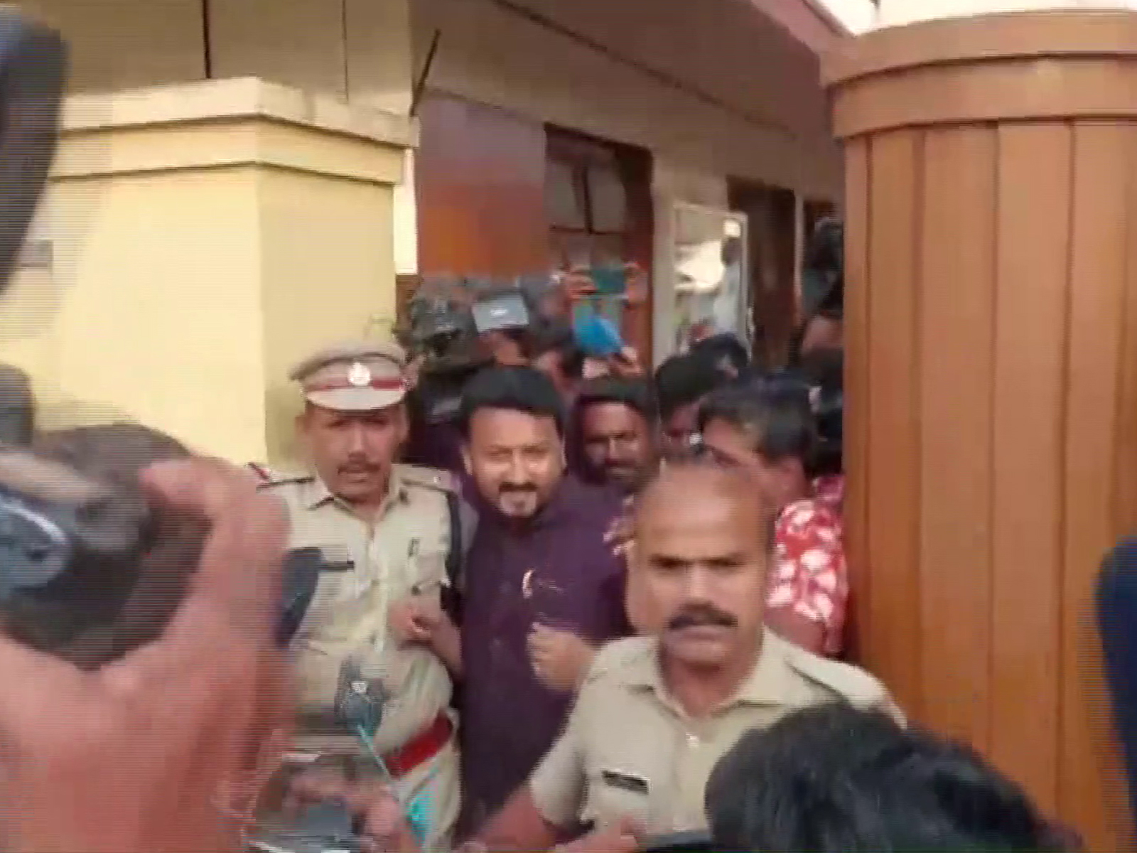Palakkad MLA Rahul Mamkoothatil arrives to cast vote in local body polls (Photo/ANI)