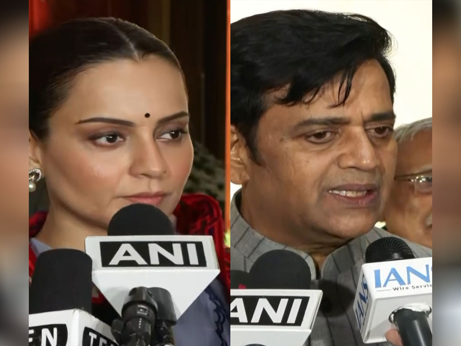 Kangana Ranaut, Ravi Kishan (Image source/ANI)