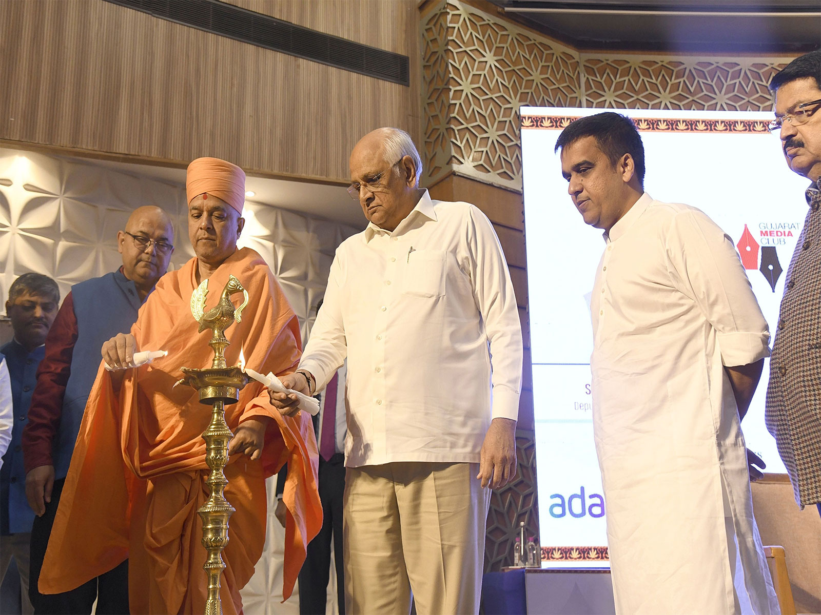 Gujarat Chief Minister Bhupendra Patel inaugurating the  'BharatKool Adhyay-2' function (Photo/ANI)