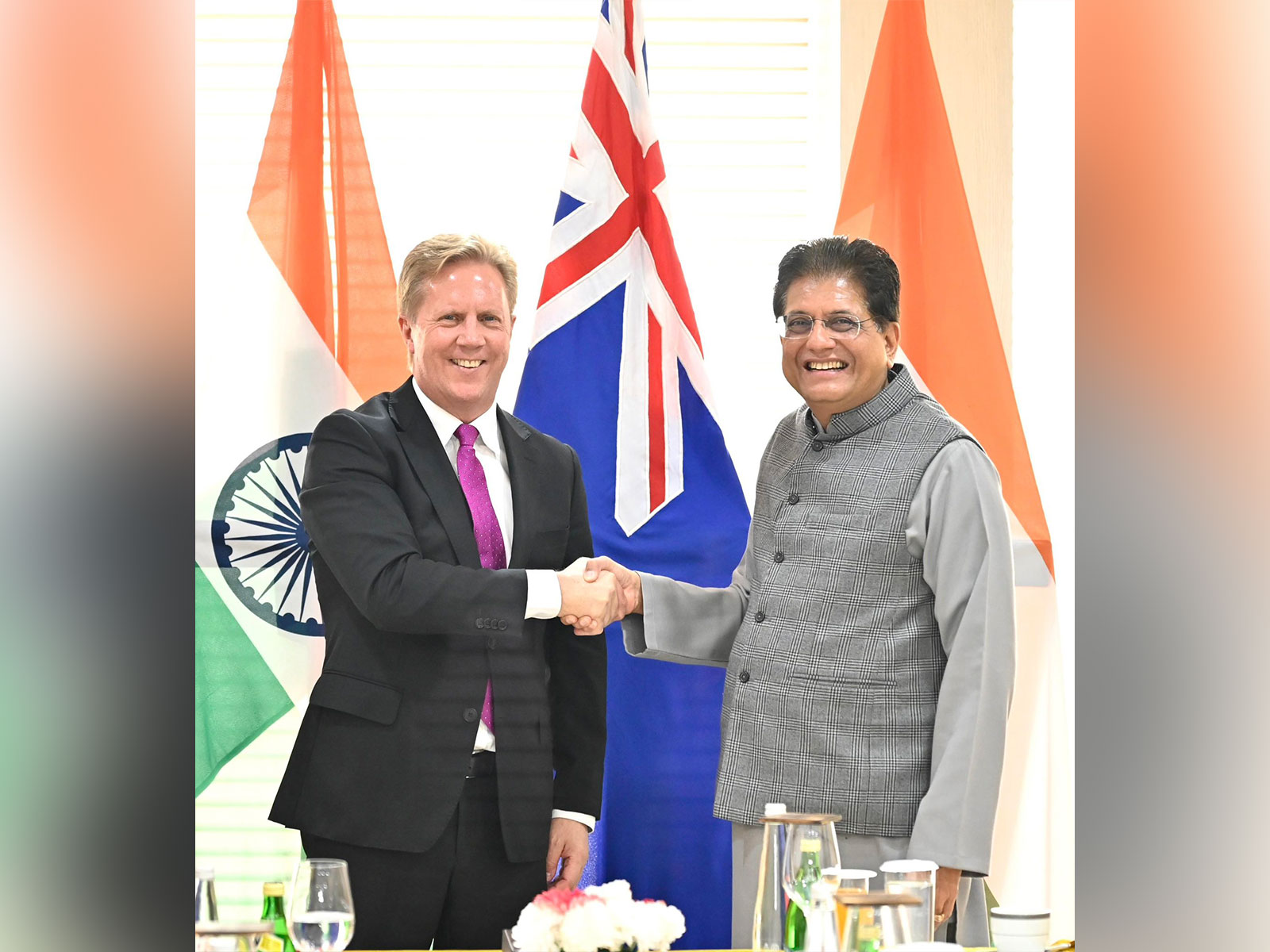 Piyush Goyal, Union Minister of Commerce and Industry with Todd McClay, New Zealand's Minister of Trade and Investment (Photo/@PiyushGoyal)