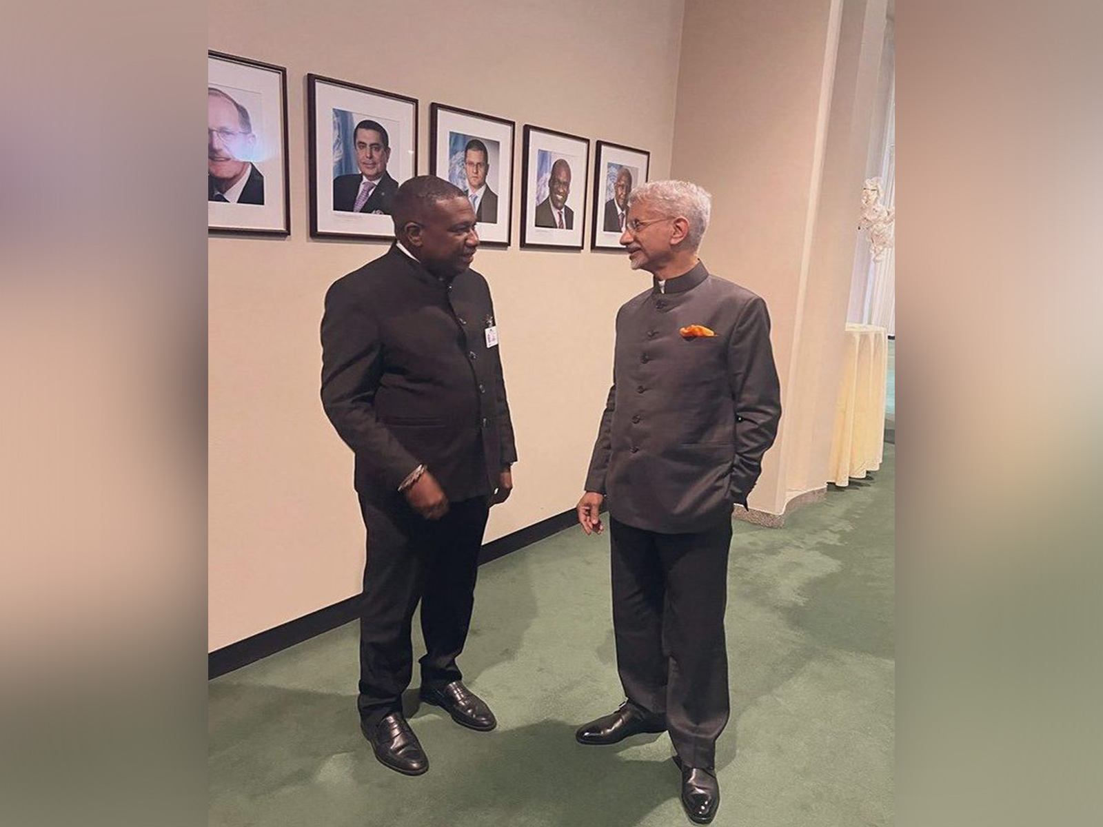 External Affairs Minister S Jaishankar and Saint Lucia's Foreign Minister Alva Baptiste (Photo: X@DrSJaishankar)