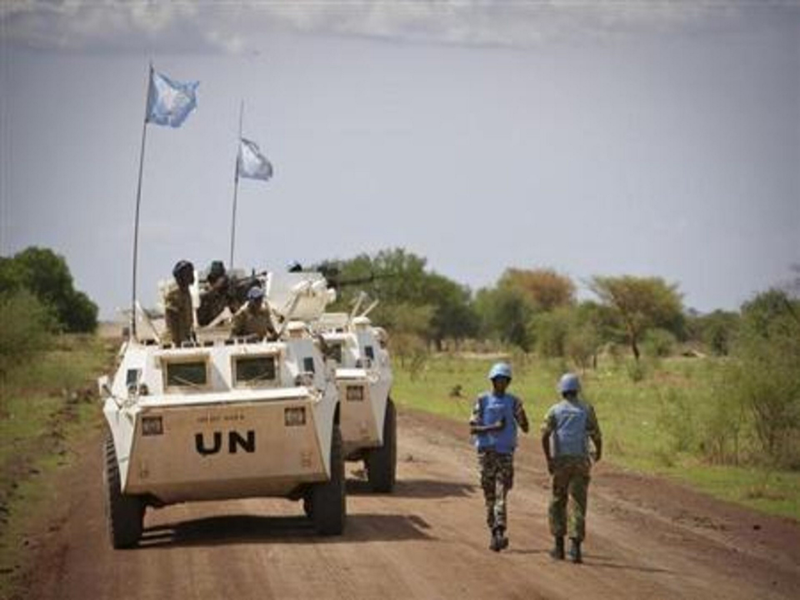 A Namibian military observer serving with the UN peacekeeping mission patrols the Abyei region in central Sudan. (Photo/Reuters)