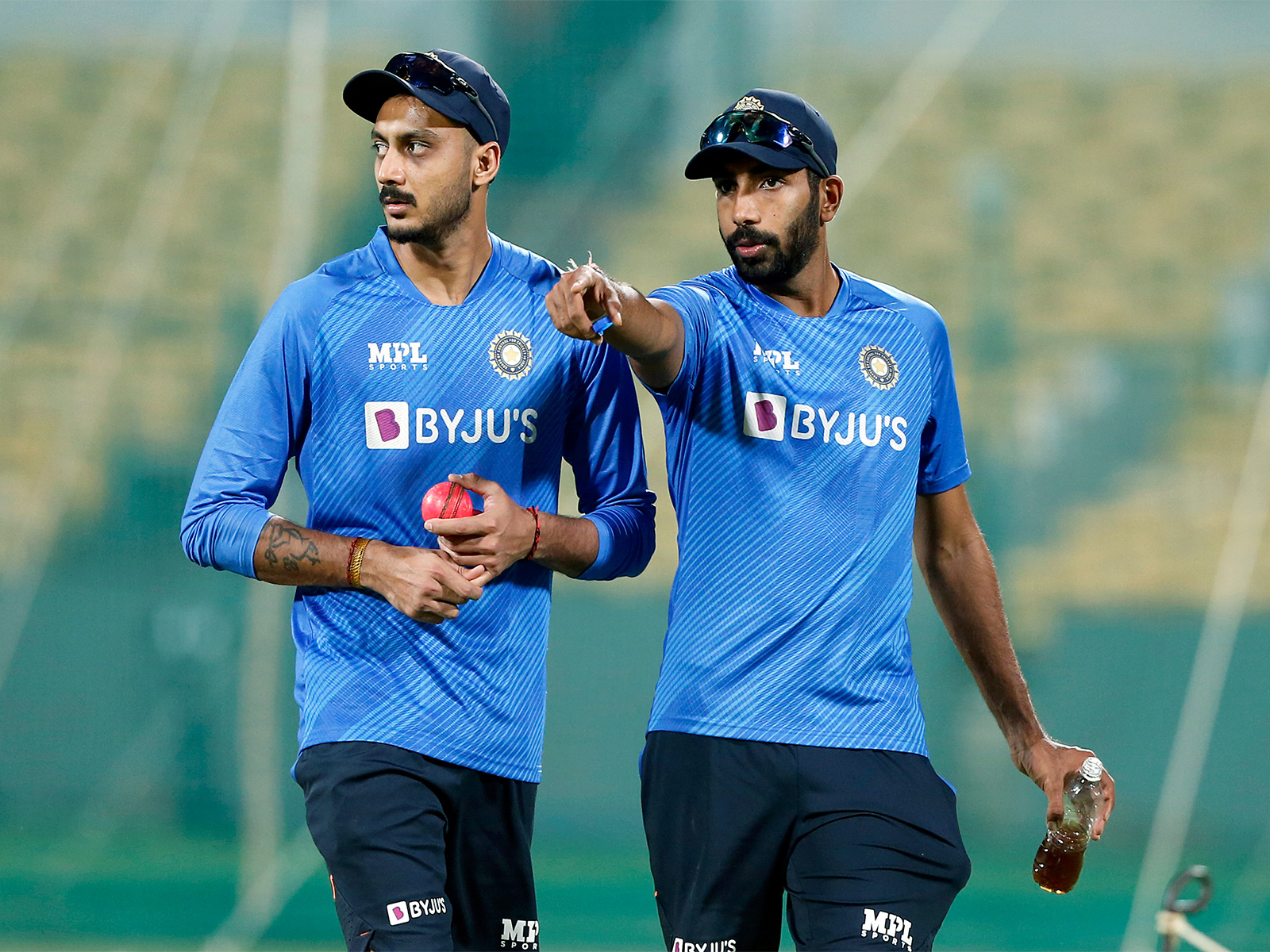 Axar Patel and Jasprit Bumrah (Photo: ANI)