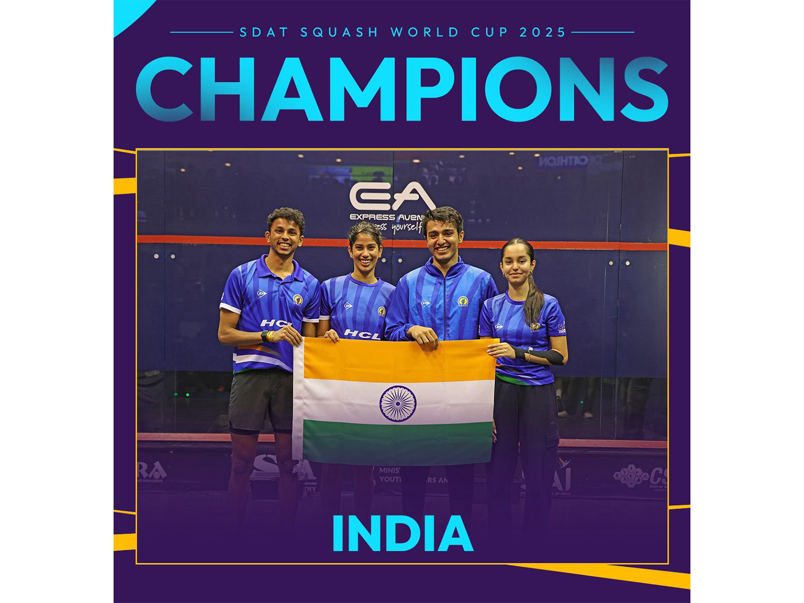 Indian squash team (Photo: X/ @AmitShah)