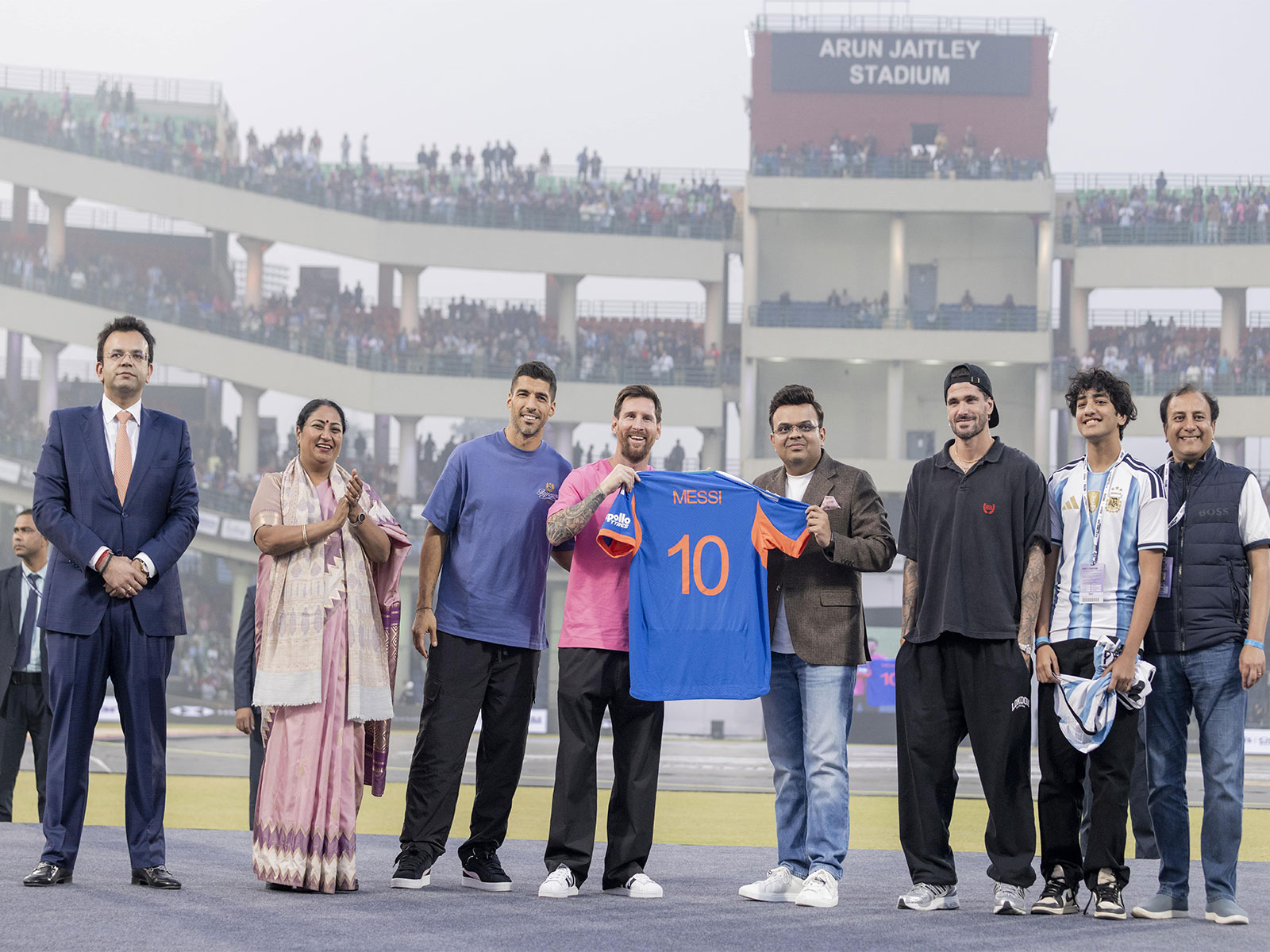 Jay Shah presents Indian Cricket Team jersey to Football icon Lionel Messi  (Photo: Jay Shah)
