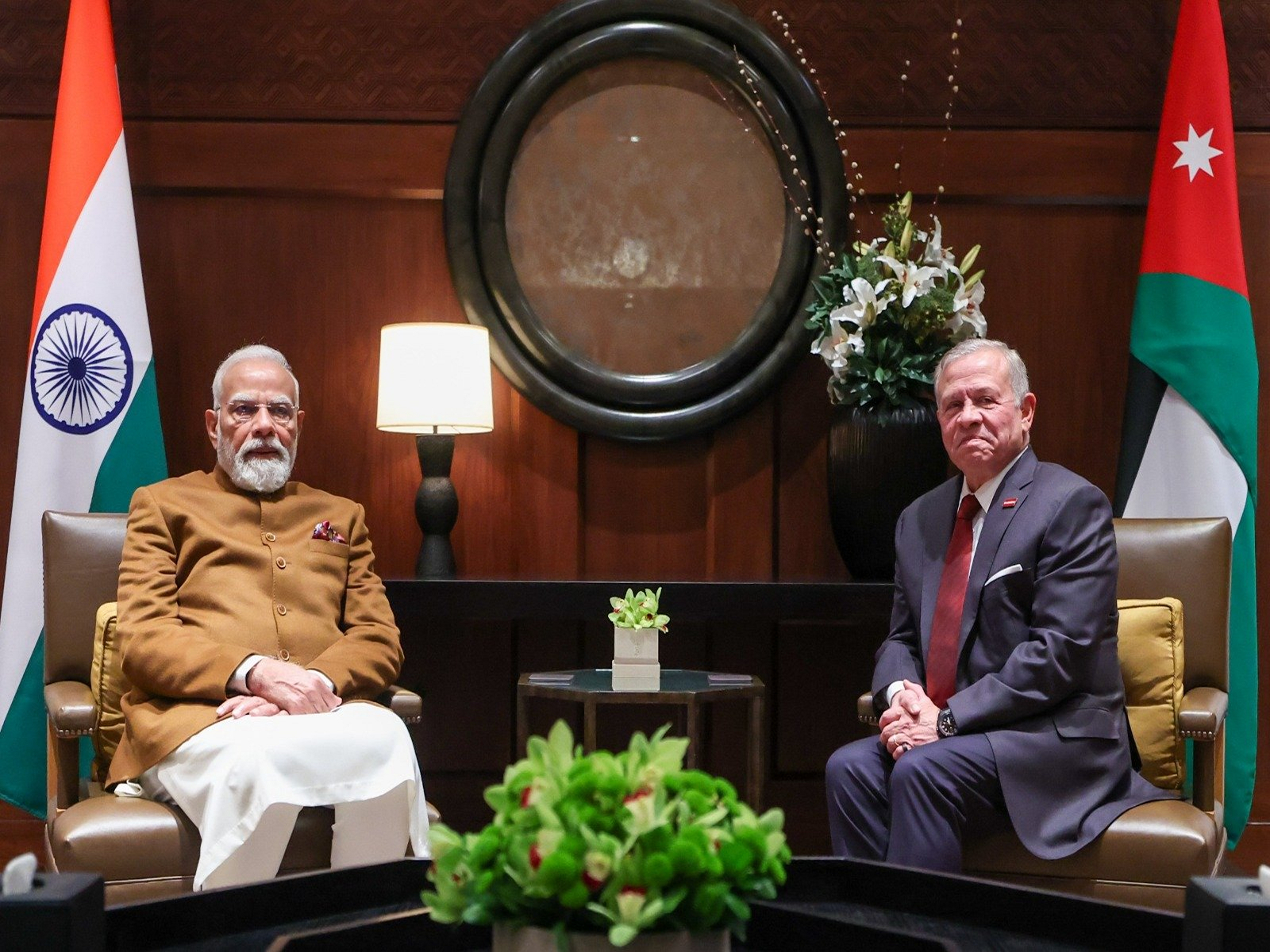 Prime Minister Narendra Modi with King Abdullah II of Jordan (Photo/X@narendramodi)