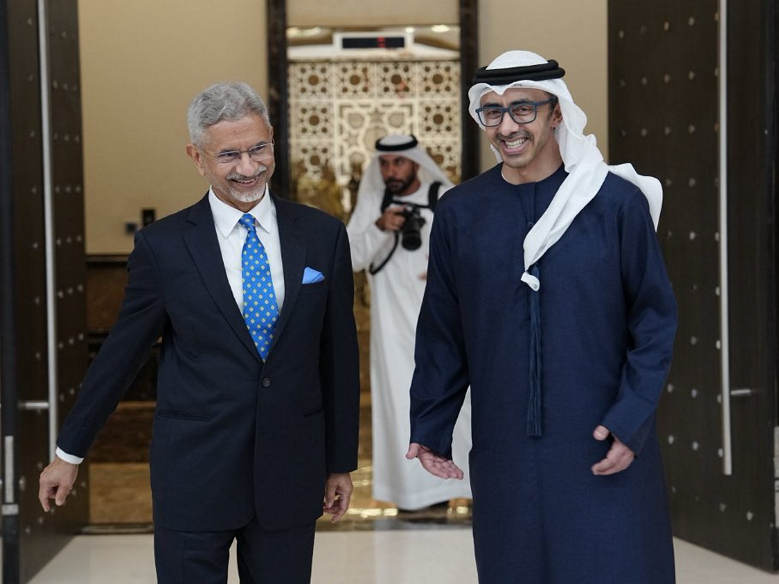 External Affairs Minister S Jaishankar with UAE Deputy Prime Minister and Minister of Foreign Affairs Sheikh Abdullah bin Zayed Al Nahyan (Photo/X@DrSJaishankar)