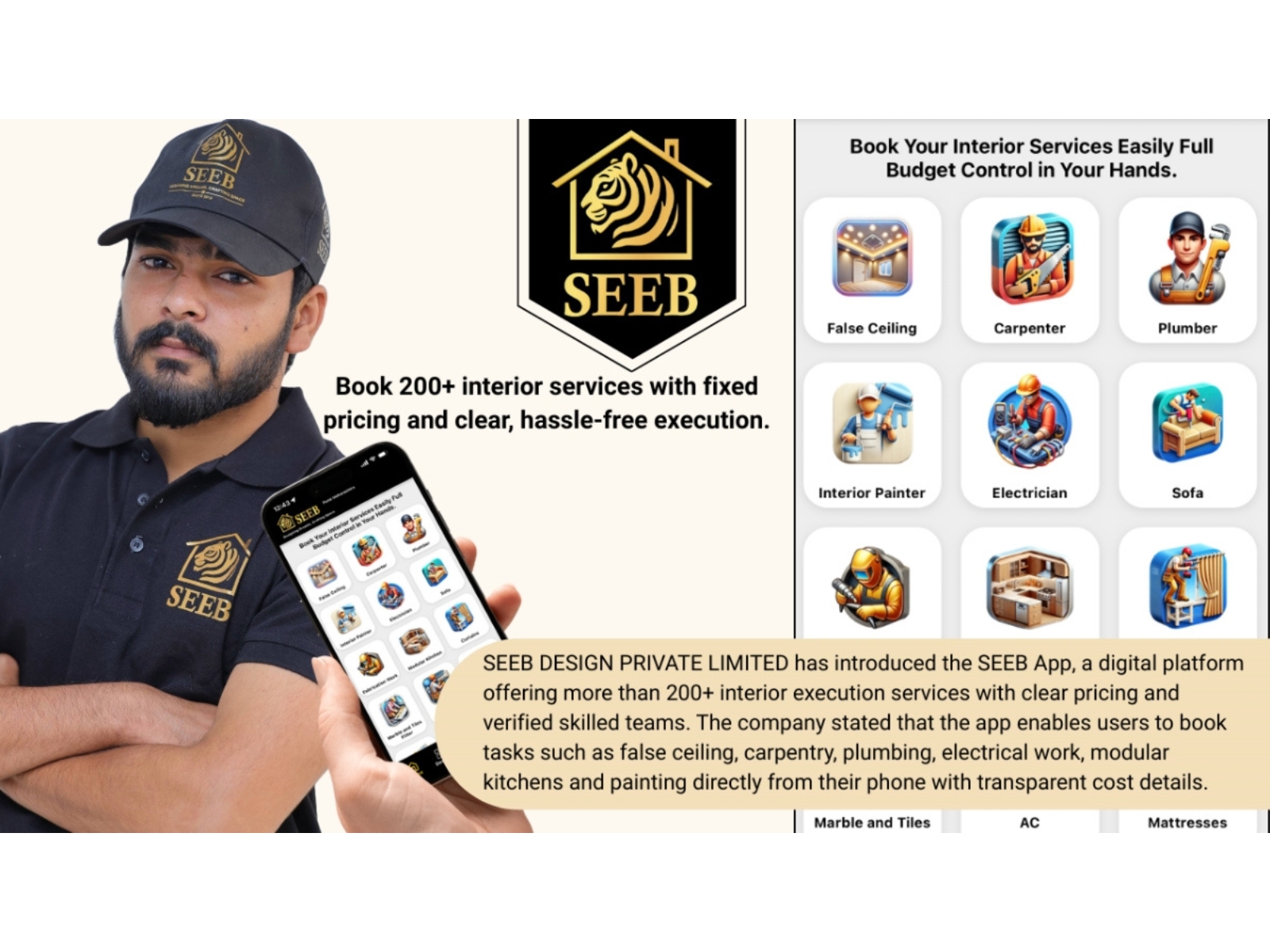 SEEB Design launches SEEB, a digital platform streamlining interior execution with transparent pricing, skilled teams, technology, and predictable commercial outcomes