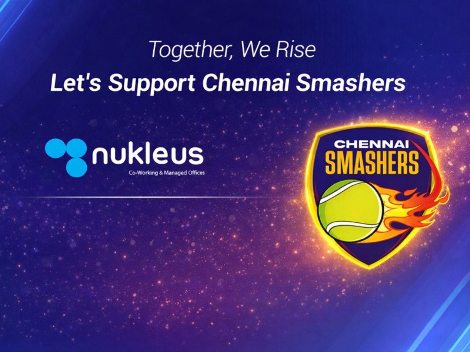 Nukleus Office Solutions Ltd Sponsors Chennai Smashers in Tennis Tournament