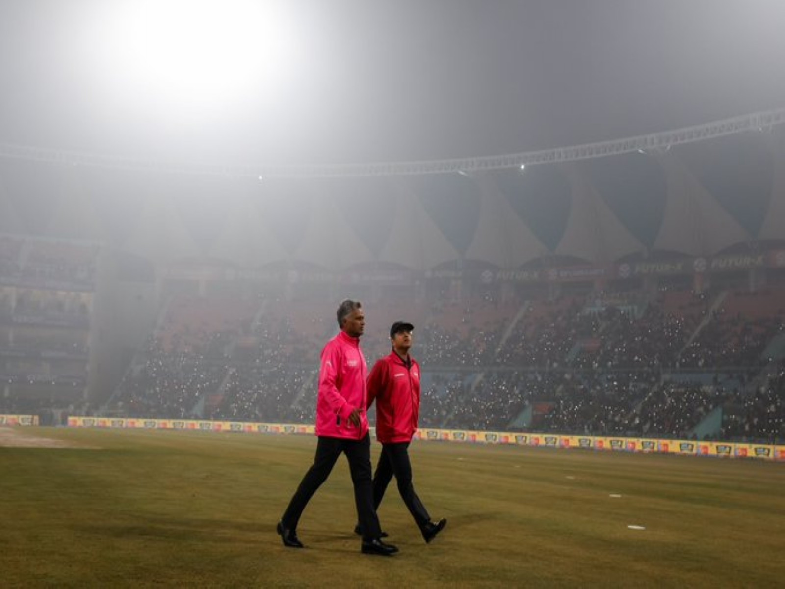 Umpires at Ekana Stadium. (Photo: X/BCCI)