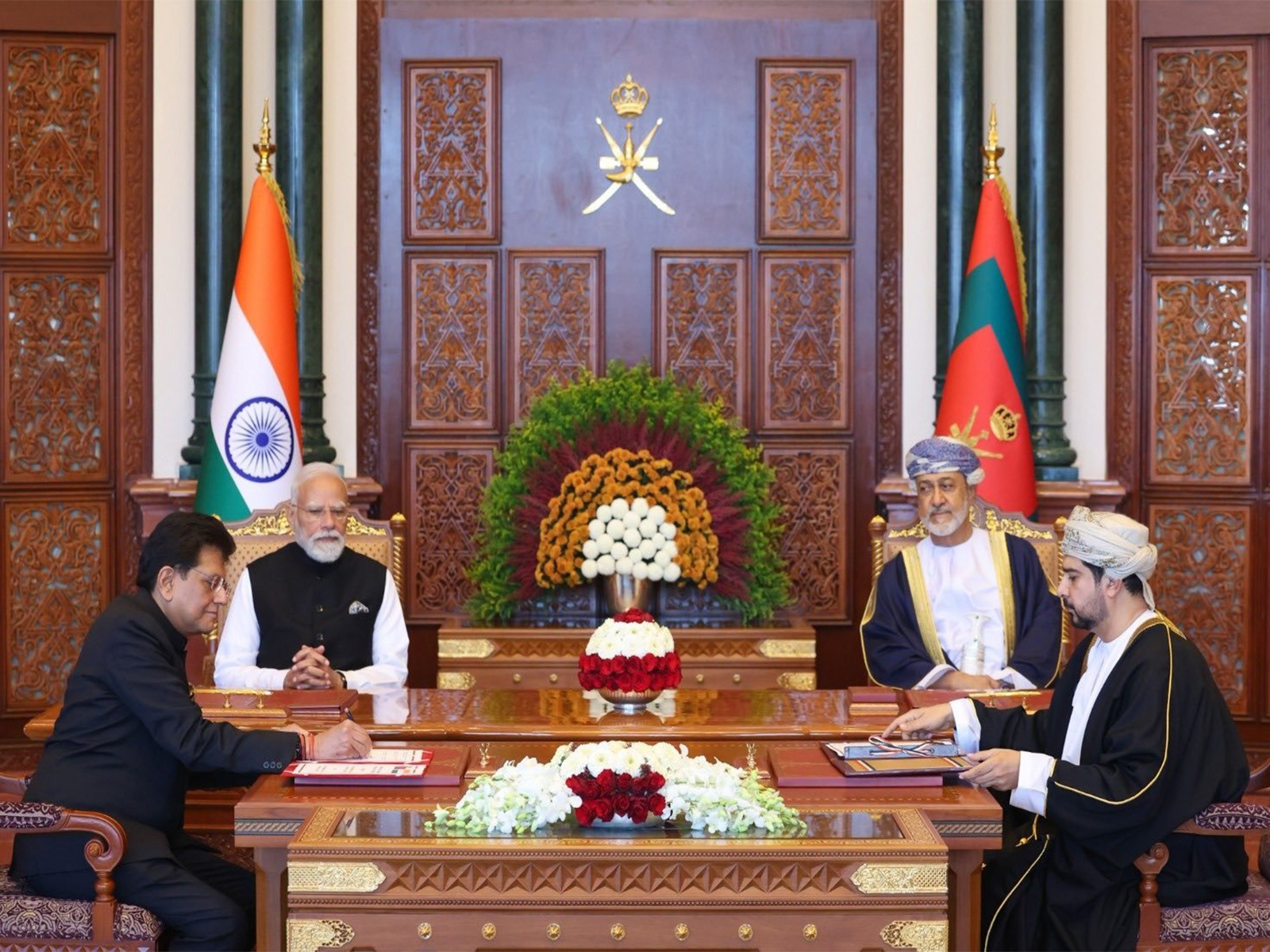 India and Oman ink the Comprehensive Economic Partnership Agreement under the leadership of PM Narendra Modi and Sultan Haitham bin Tarik in Muscat. (Photo: X/@narendramodi)
