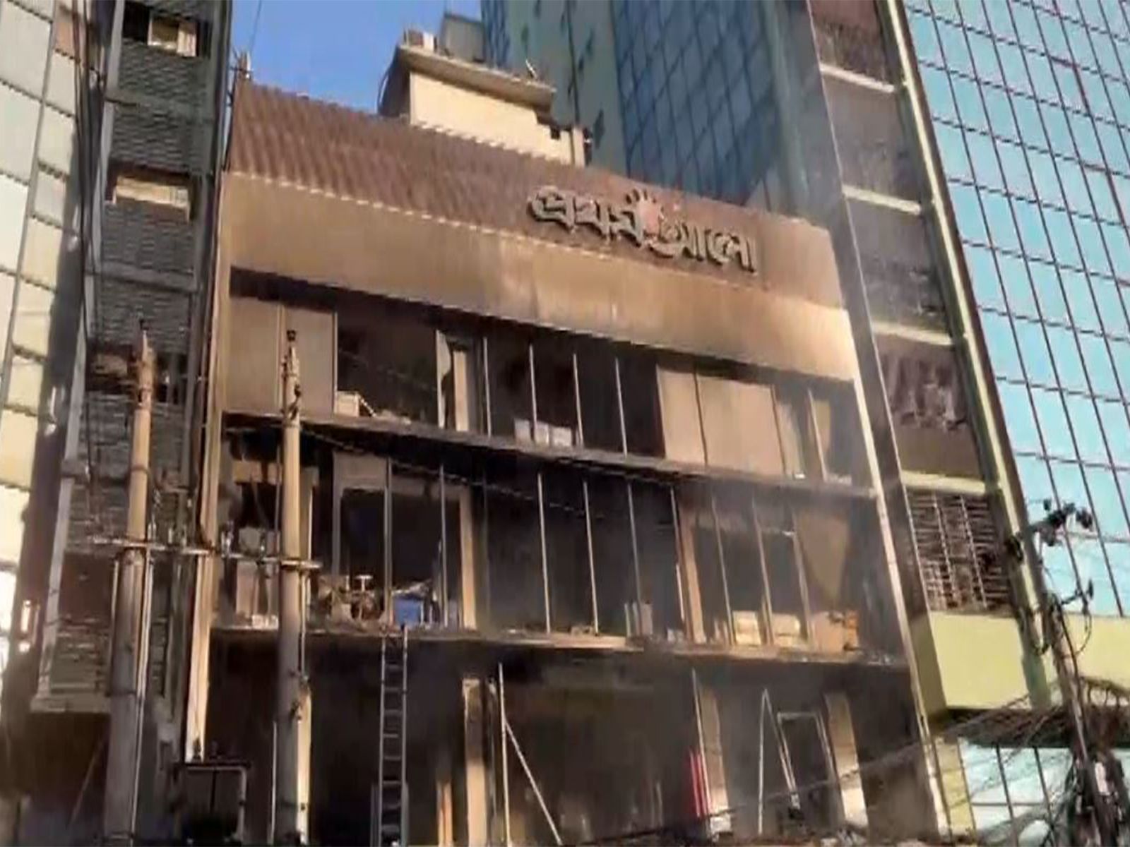 Visuals of the aftermath from The Daily Star office in Dhaka (Photo/ANI)