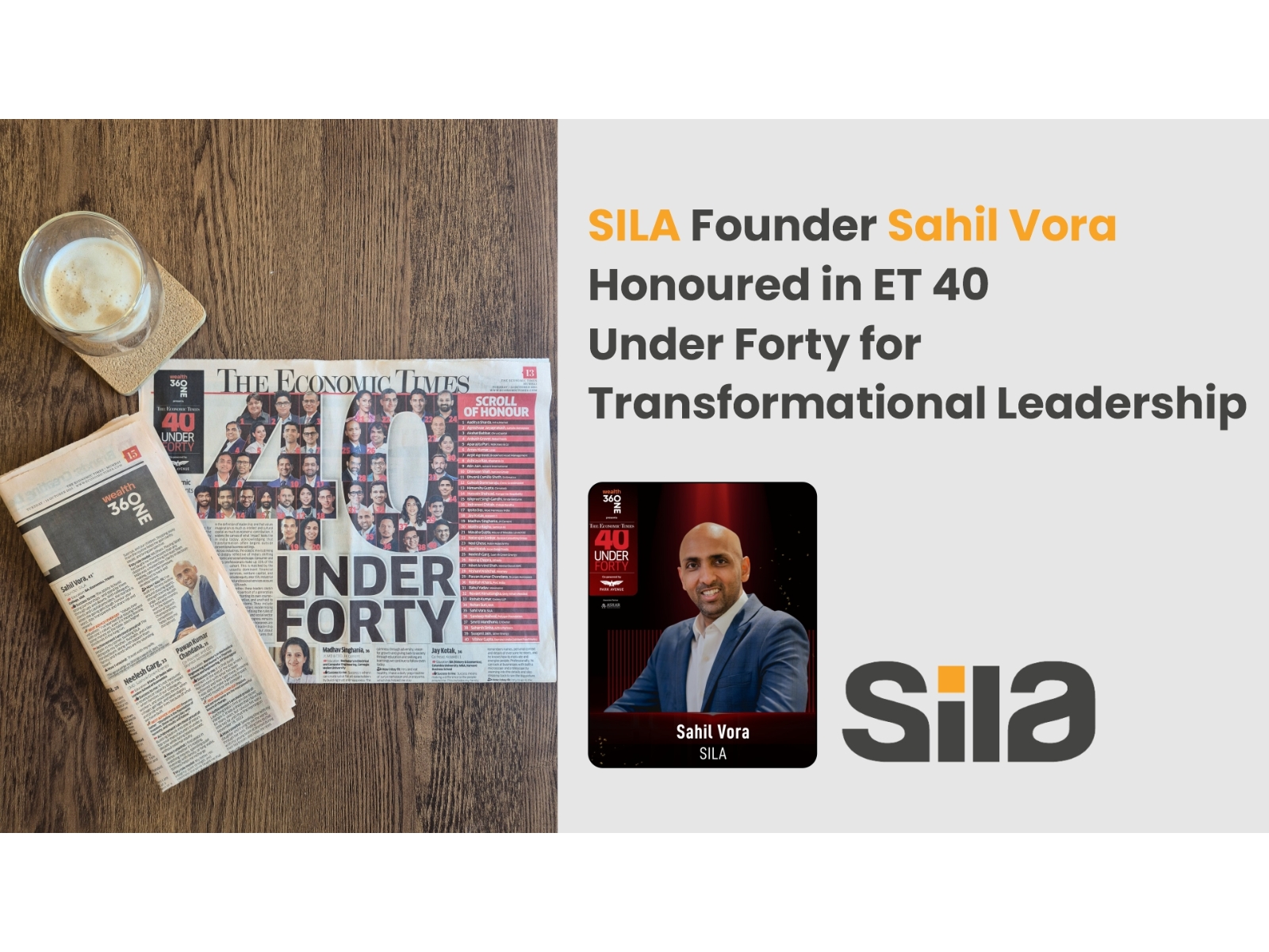 SILA Founder Sahil Vora Recognised in Economic Times 40 Under Forty