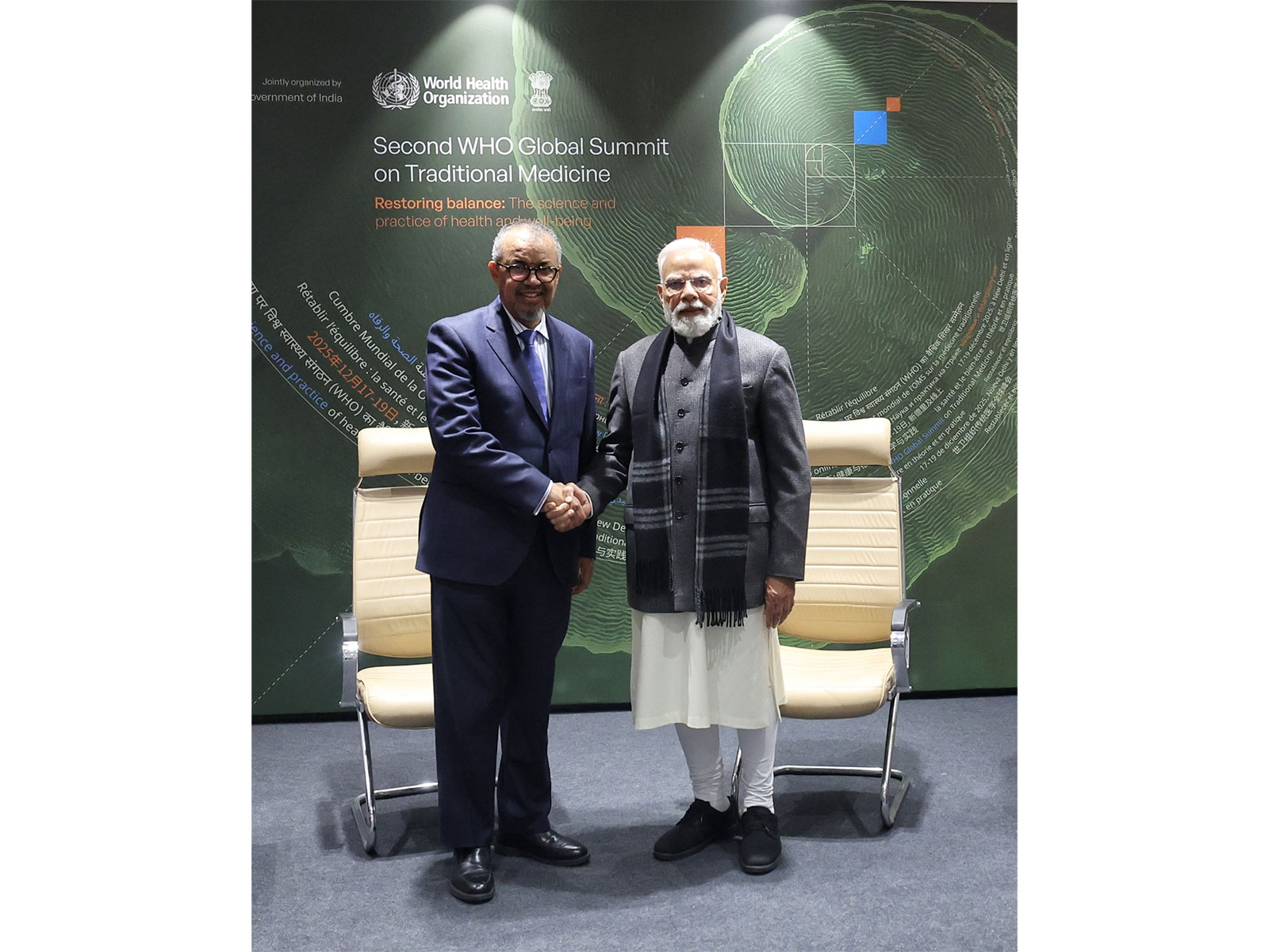 Prime Minister Narendra Modi with WHO Director-General Dr Tedros Adhanom Ghebreyesus (Photo/X@narendramodi)