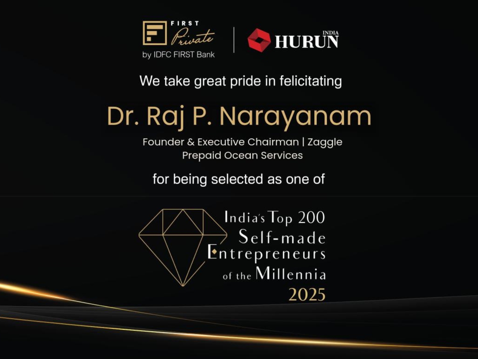 Dr Raj P. Narayanam Recognised Among Hurun India's Top 200 Self-Made Entrepreneurs of the Millennia 2025