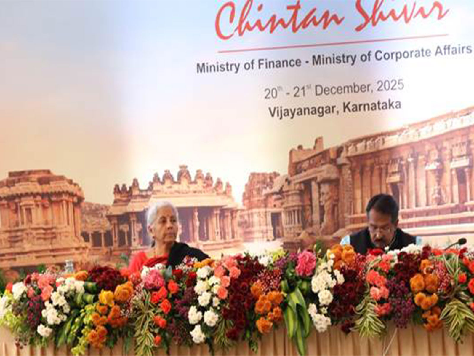 Union Minister for Finance and Corporate Affairs Nirmala Sitharaman, along with Minister of State for Corporate Affairs Harsh Malhotra, chairs Chintan Shivir of Ministry of Finance and Ministry of Corporate Affairs (Image: PIB)