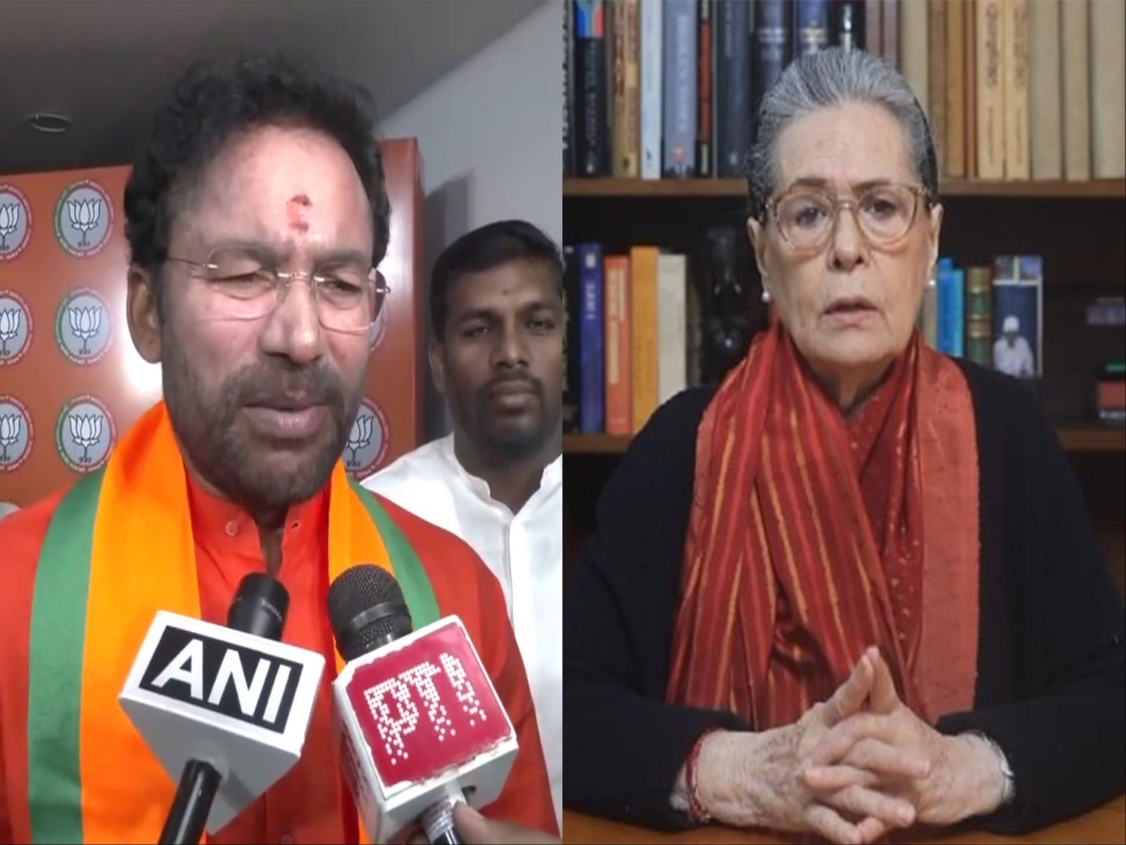 Union Minister G. Kishan Reddy to  Sonia Gandhi (Photo/ANI)