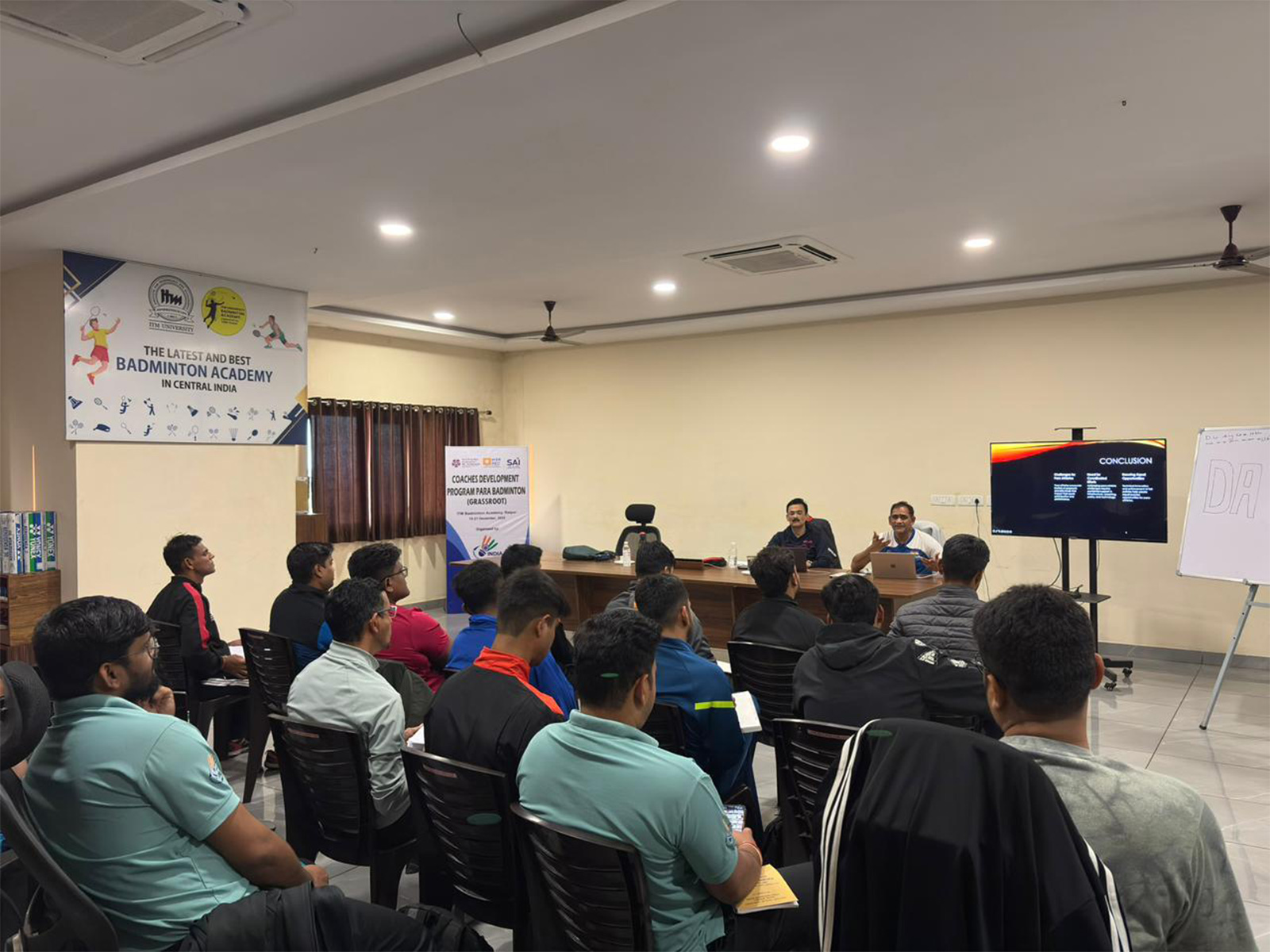 Coaches Gaurav Khanna and Murali Krishna hosting Coaches Development Program Para Badminton (Grassroot) in Raipur (Image: BAI media)