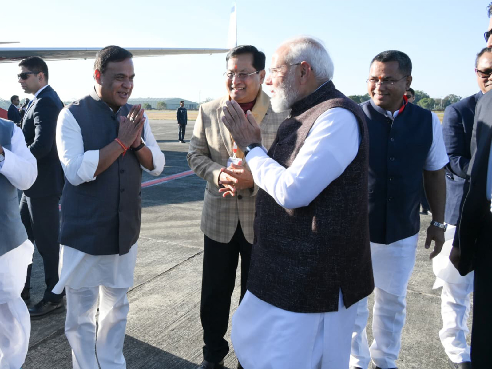 Assam CM Himanta Biswa Sarma during PM Modi's departure from Guwahati (Photo: @himantabiswa/X)