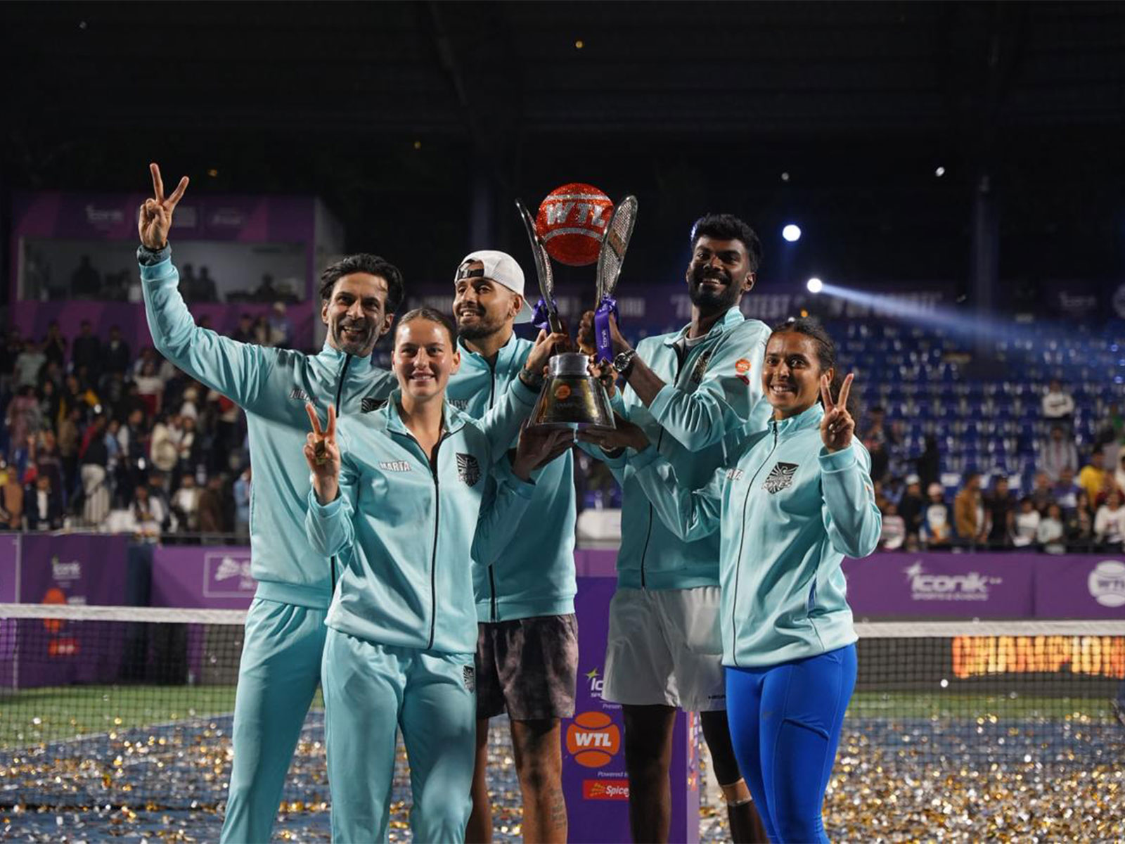 Aussie Mavericks Kites lifting World Tennis League 2025 title (Image: WTL media)