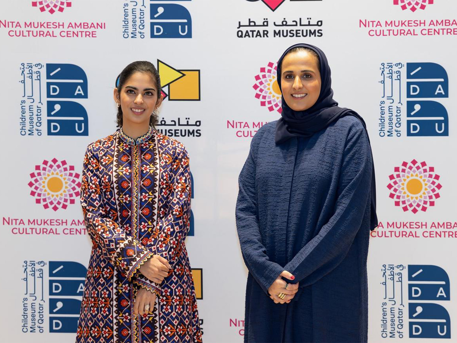 Isha Ambani and Sheikha Al Mayassa bint Hamad bin Khalifa Al Thani, Chairperson of Qatar Museums (Photo/NMACC)