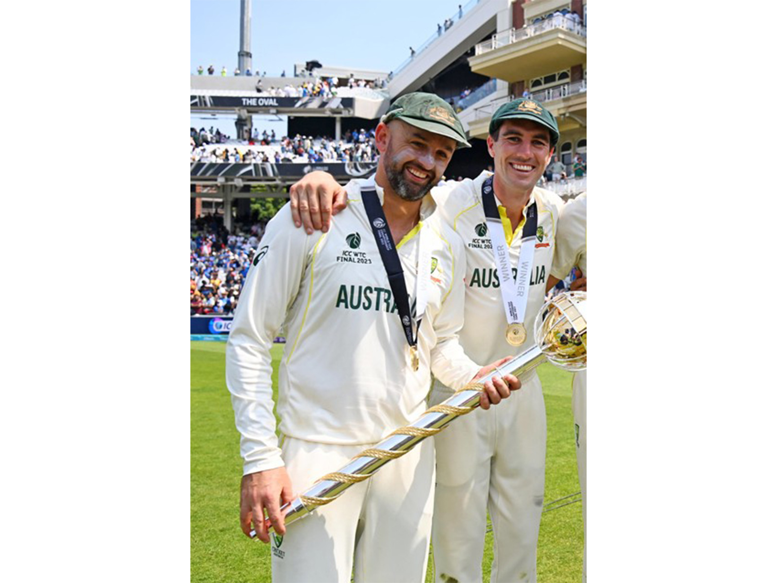Pat Cummins and Nathan Lyon. (Photo/ANI) 