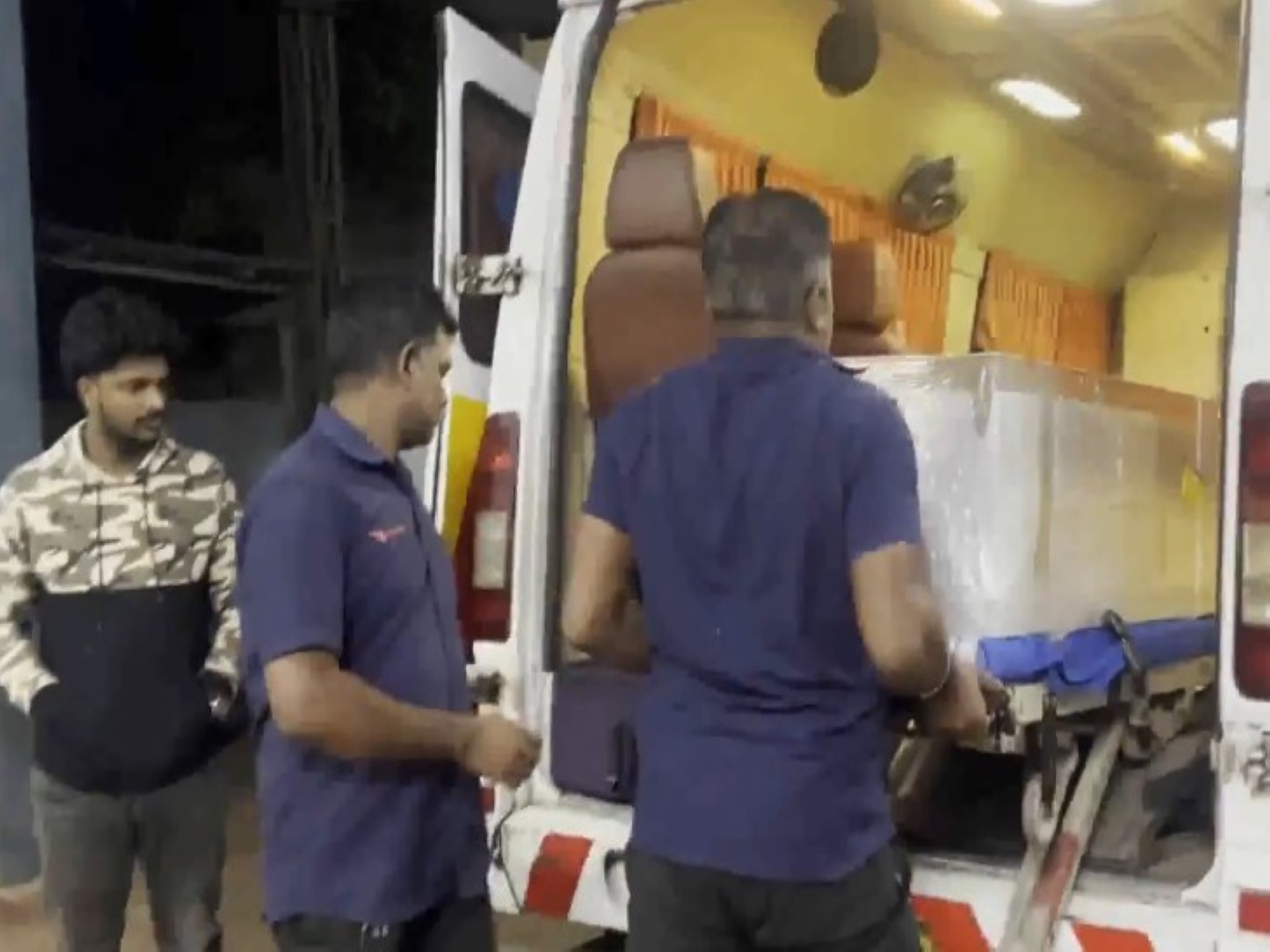 Mortal remains of Chhattisgarh migrant worker in Thissur. (Photo/ANI)