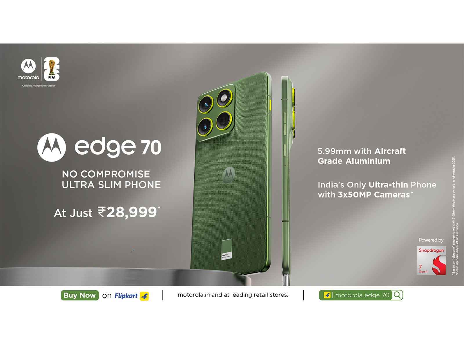 motorola edge 70: ultra-thin design with triple 50MP cameras goes on sale at Rs. 28,999*