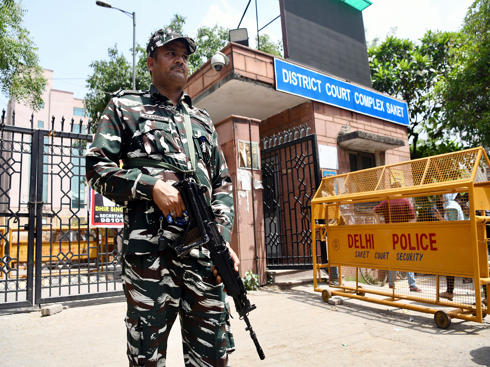 Visuals outside Saket court in Delhi (Photo/ANI)