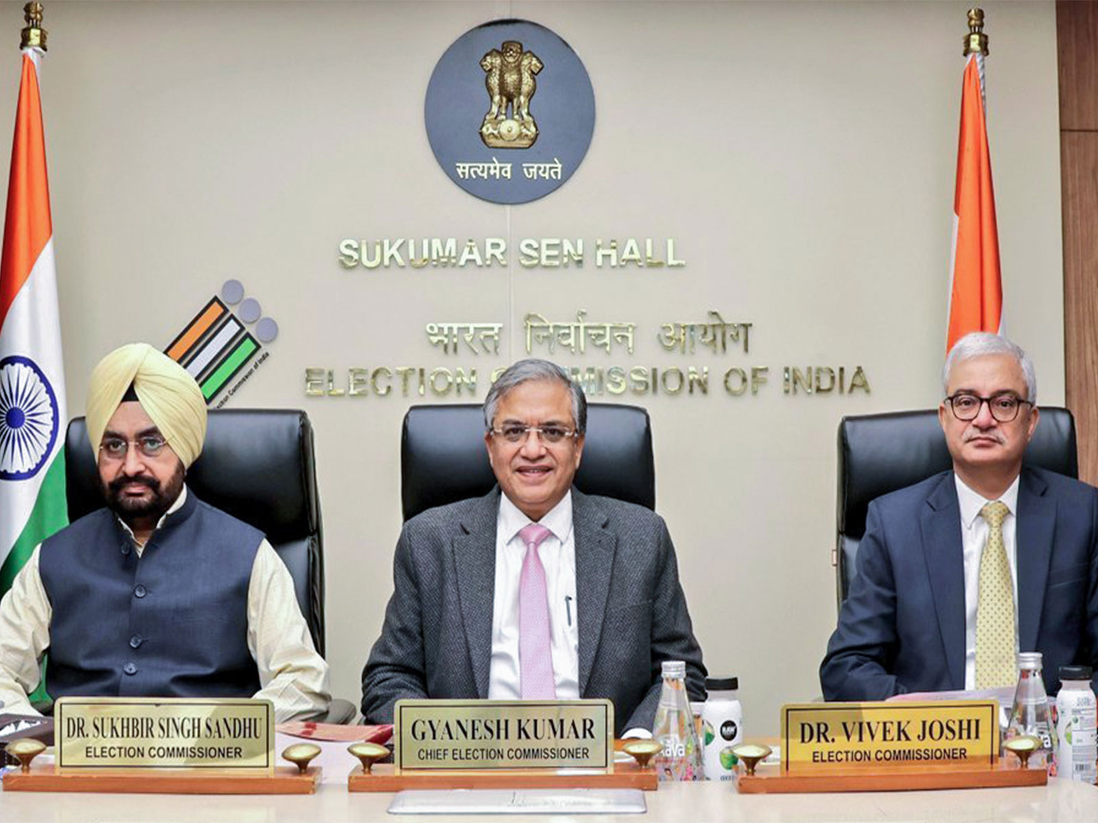 CEC Gyanesh Kumar, Election commissioners Sukhbir Singh Sandhu and Vivek Joshi (Photo/ANI)