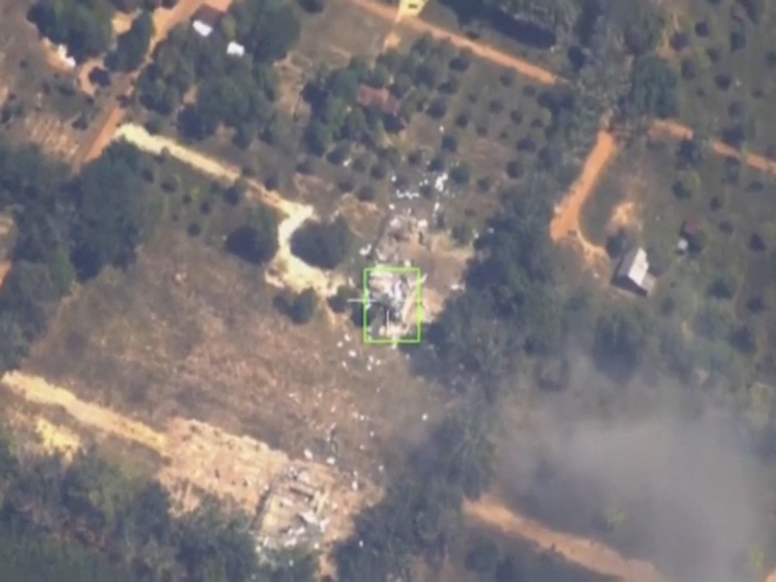 Footage shows damaged property following what Thailand said was airstrikes carried out in Cambodia along a disputed border area, in Preah Netr Preah, Banteay Meanchey Province, Cambodia, in this screen grab taken from a handout video (Photo/Reuters)